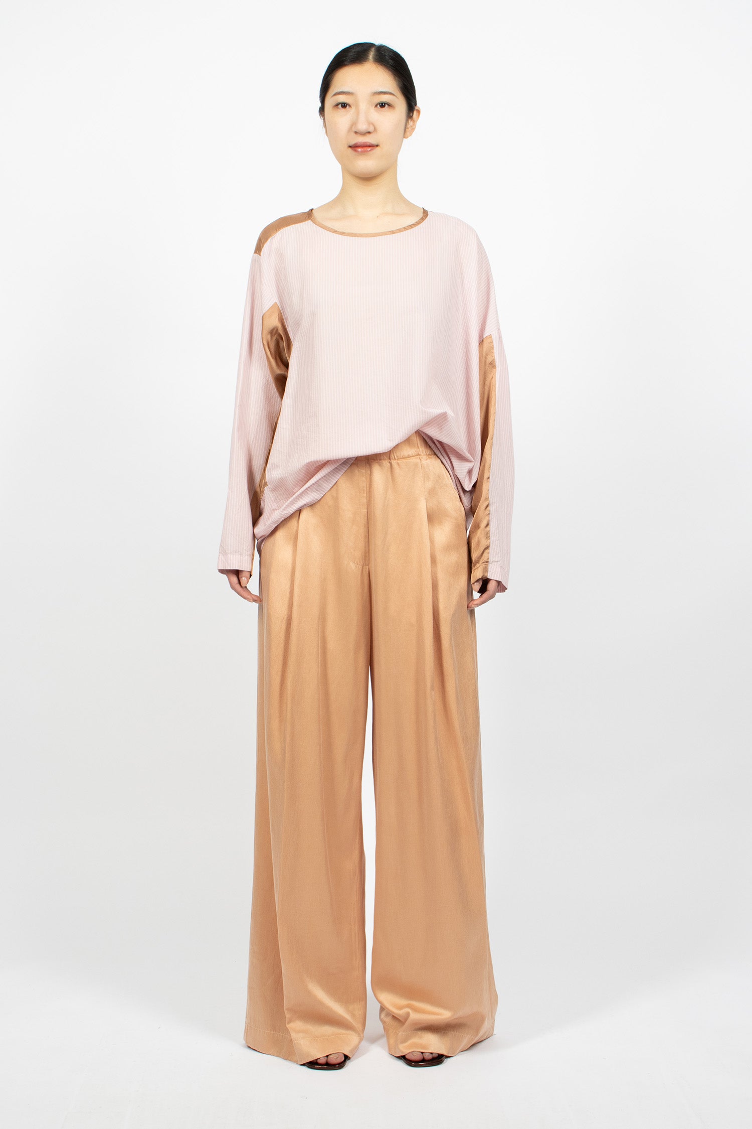 Elasticated Twill Pants Peach