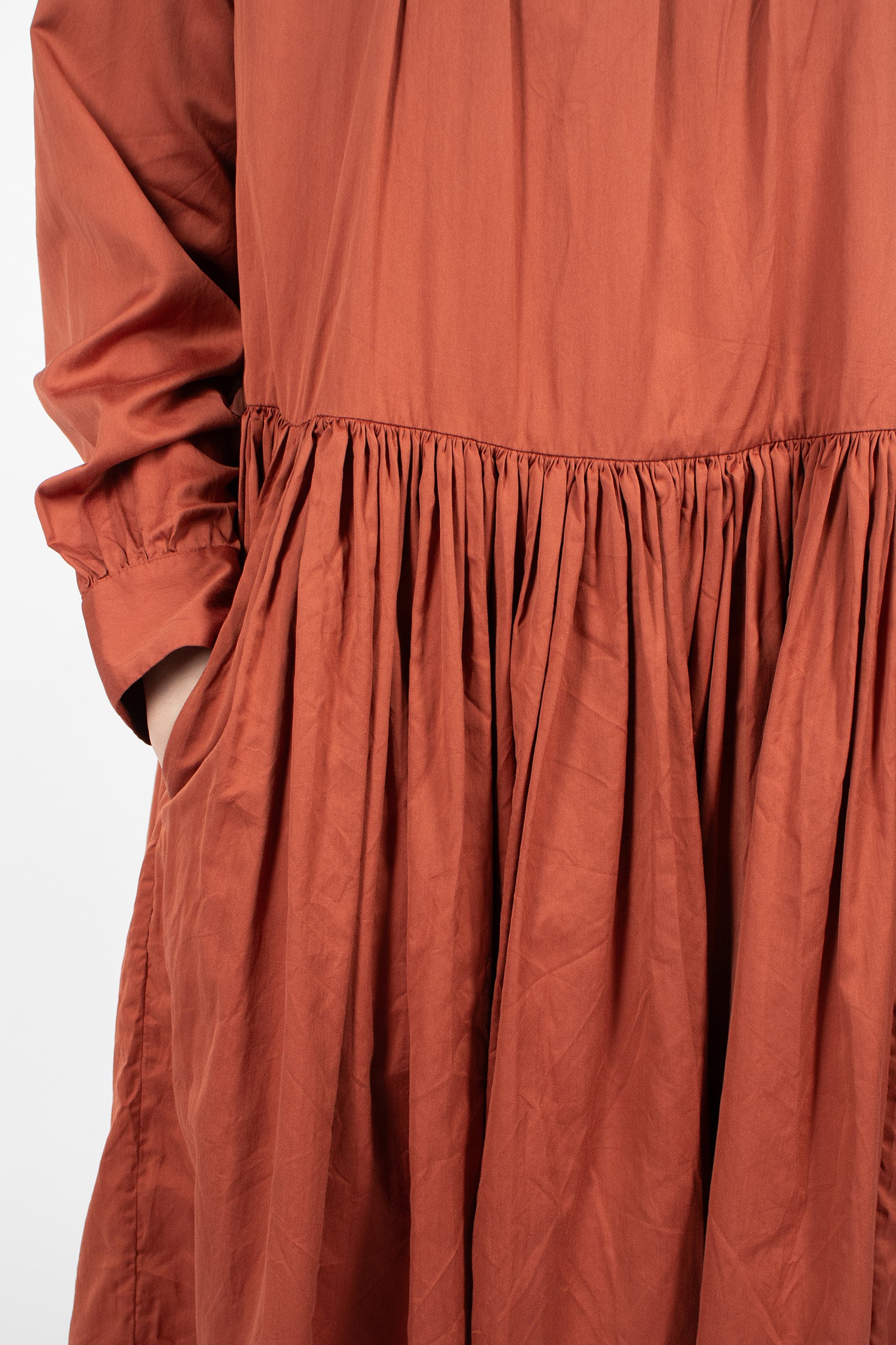 Pomme Ruchee Dress Brick