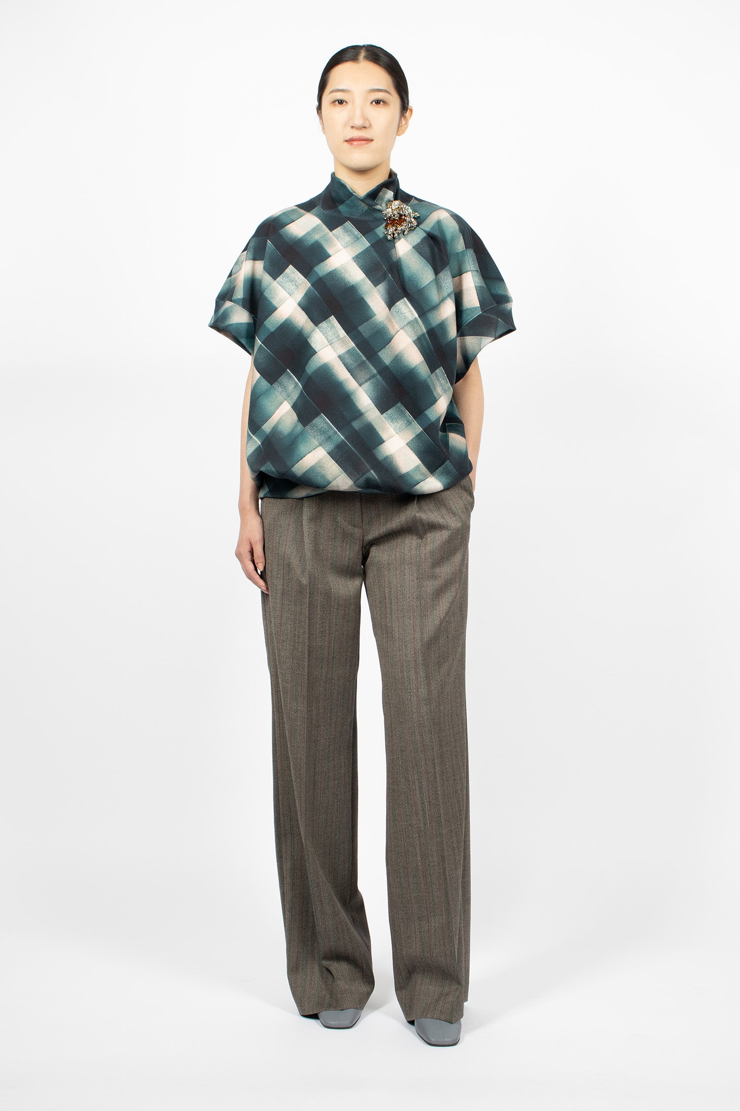 Tailored Wool Pants Grey Melange