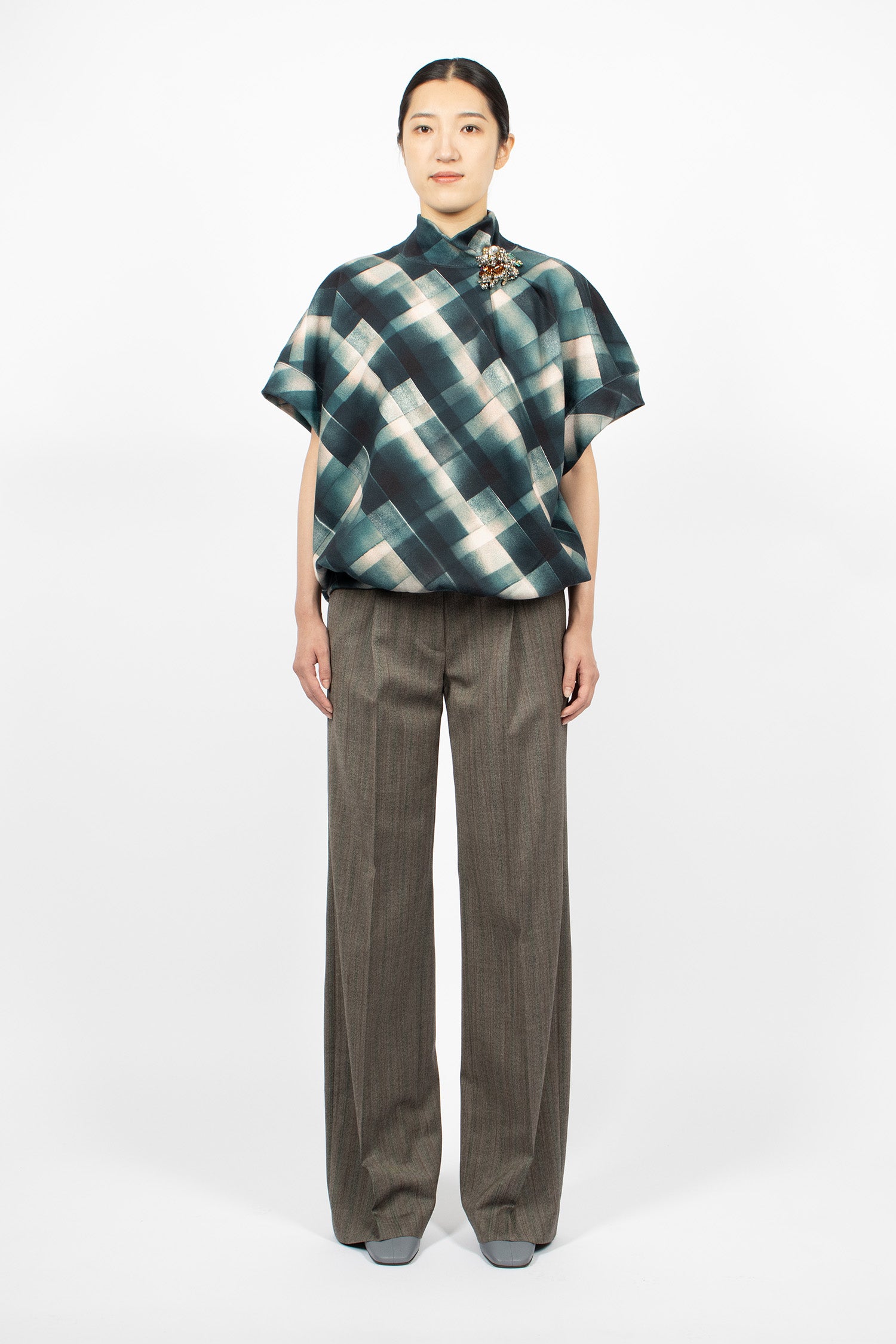 Tailored Wool Pants Grey Melange