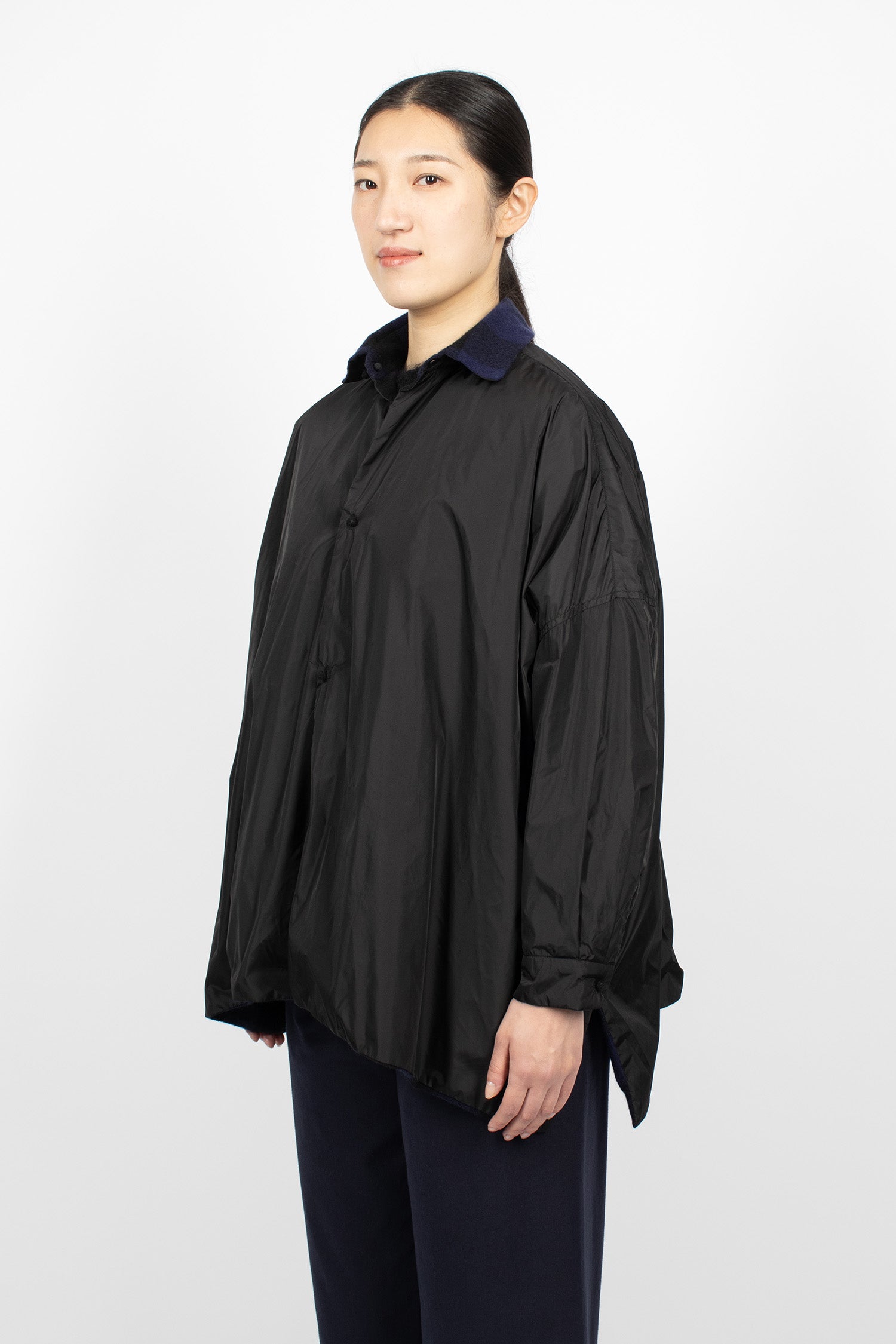 Reversible Cashmere Shirt Black/Stardust Blue