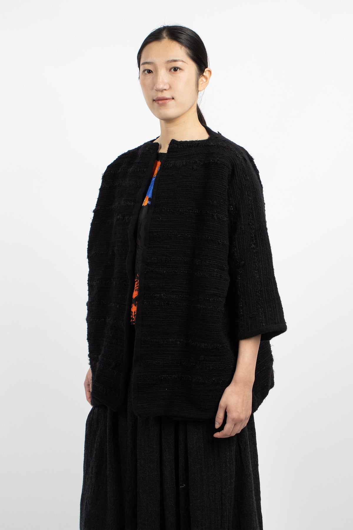 Washed Reversible Coat Black