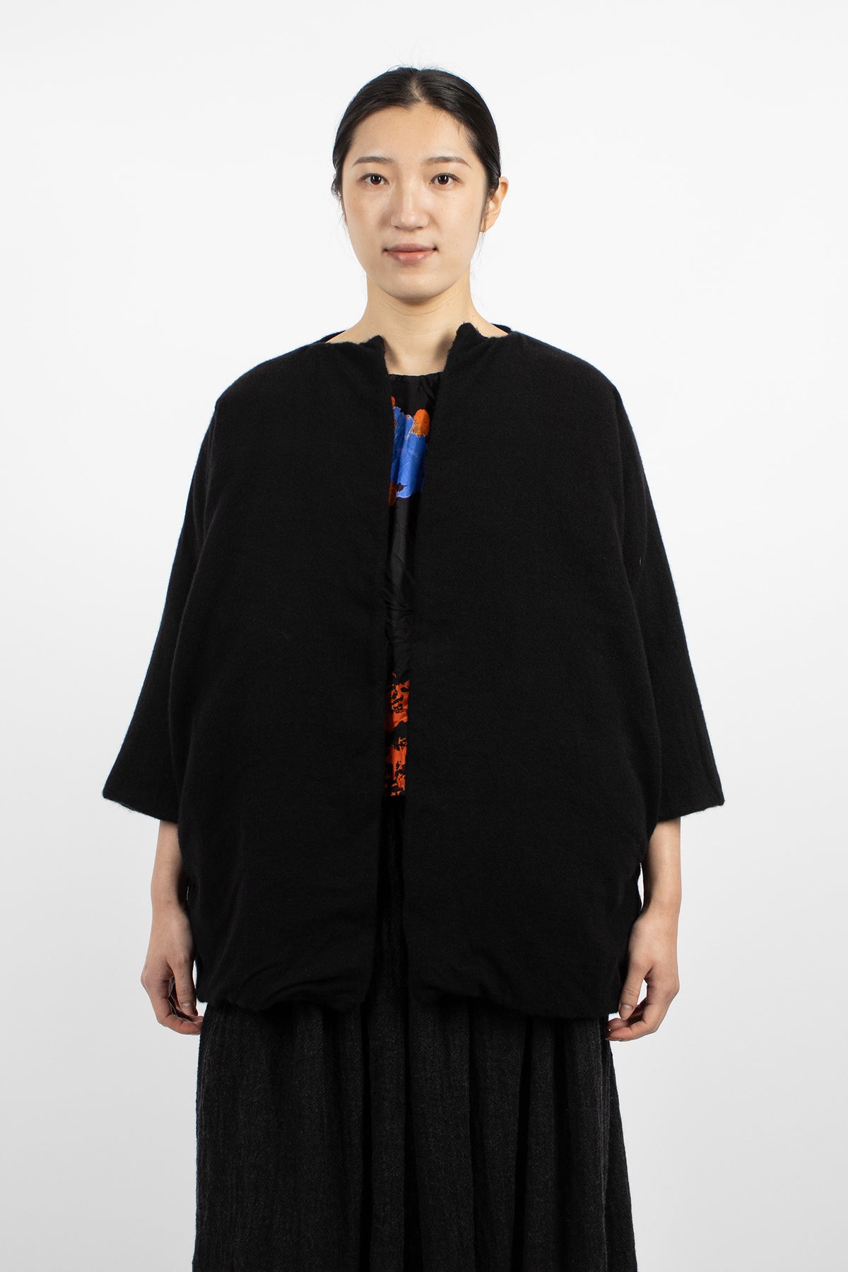 Washed Reversible Coat Black