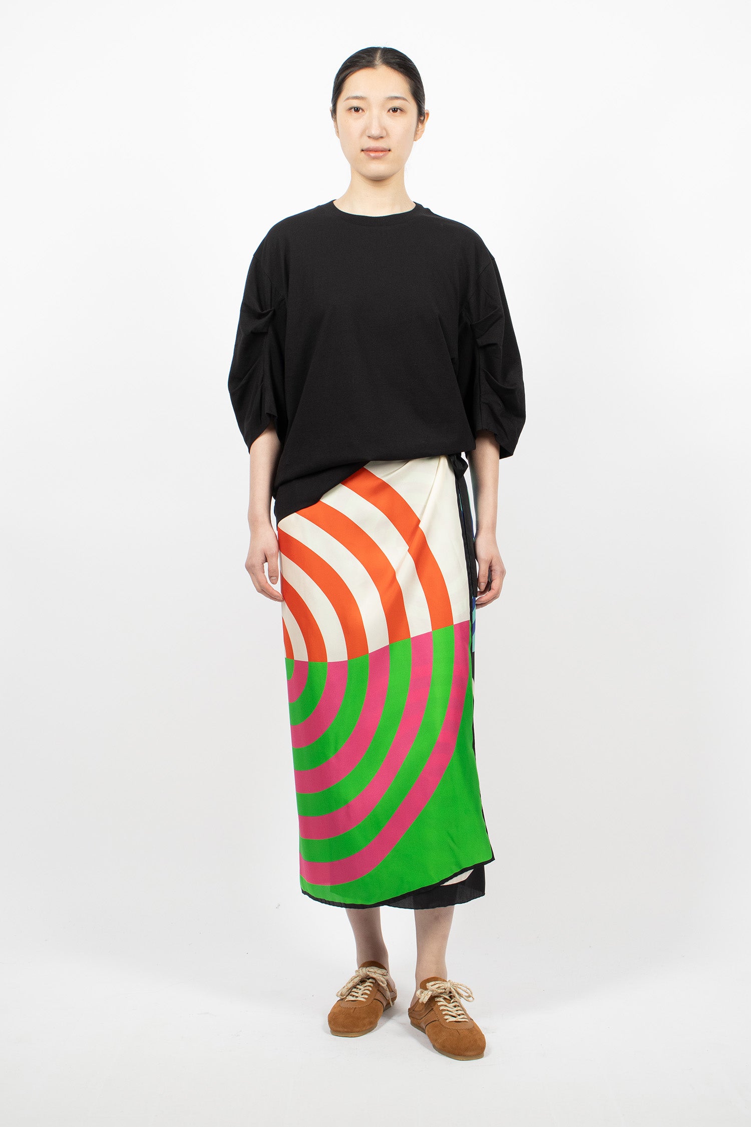 Gathered Jersey T-Shirt Black