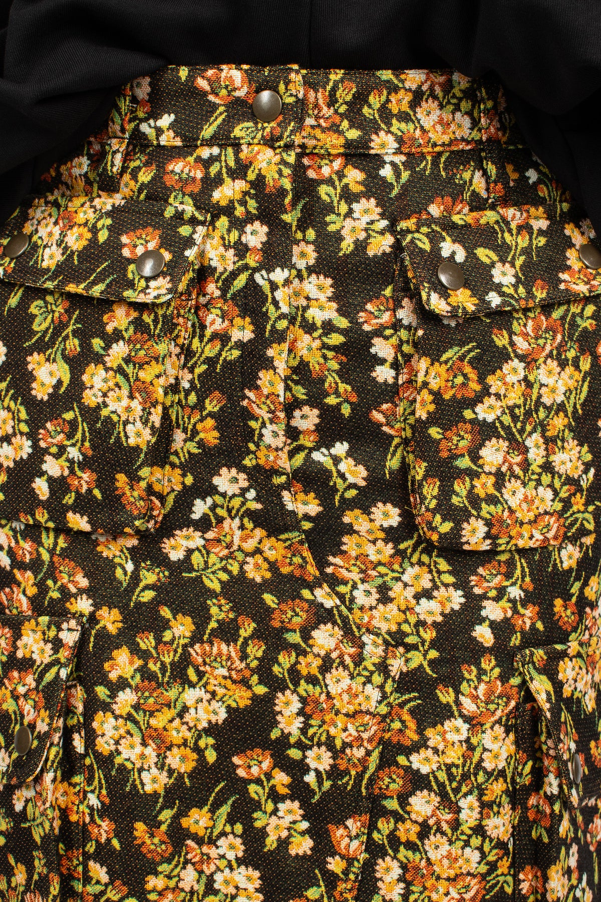 Floral Cargo Skirt Brown