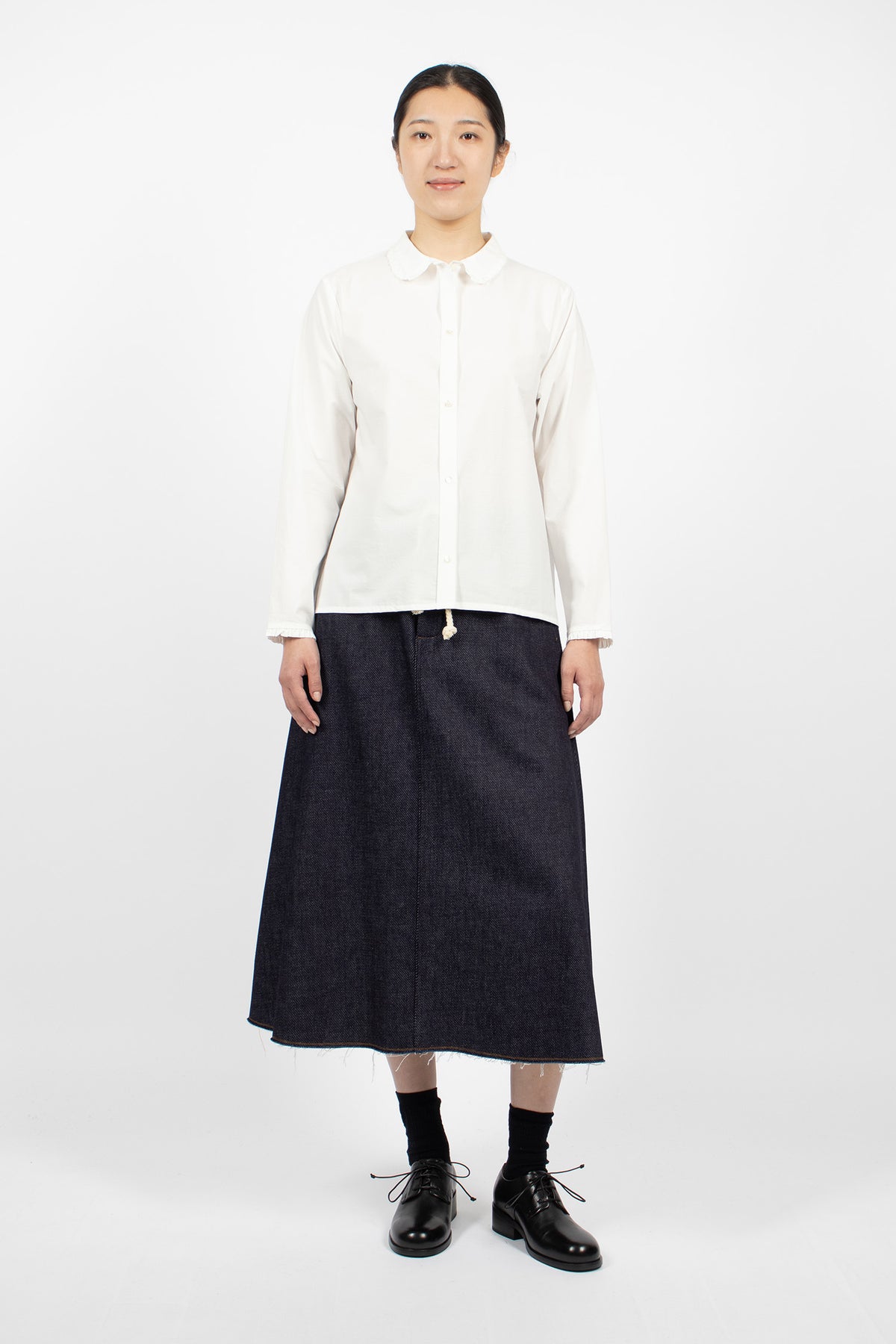Ruffle Happy Shirt White