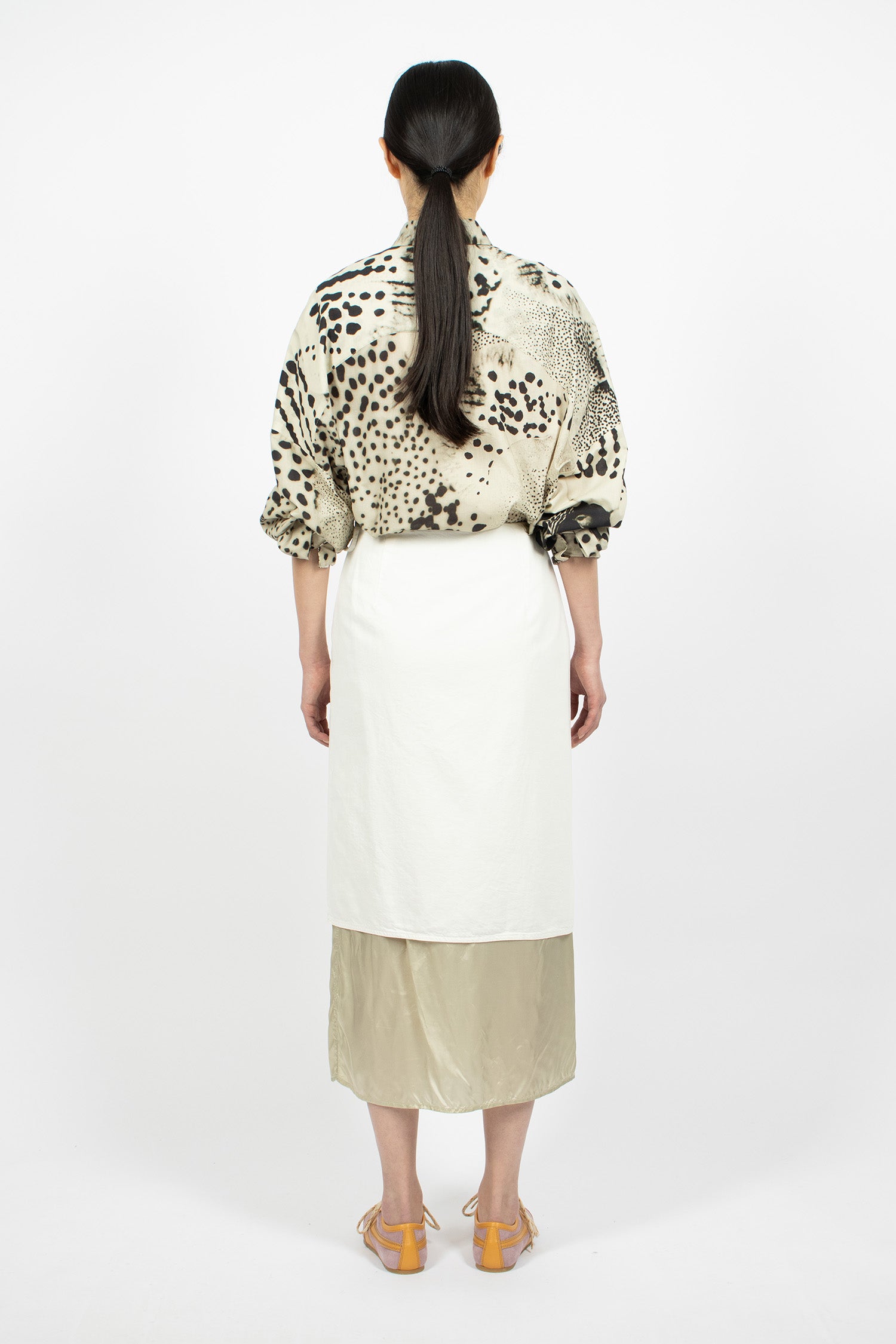 Denim Wrap Skirt Off-White