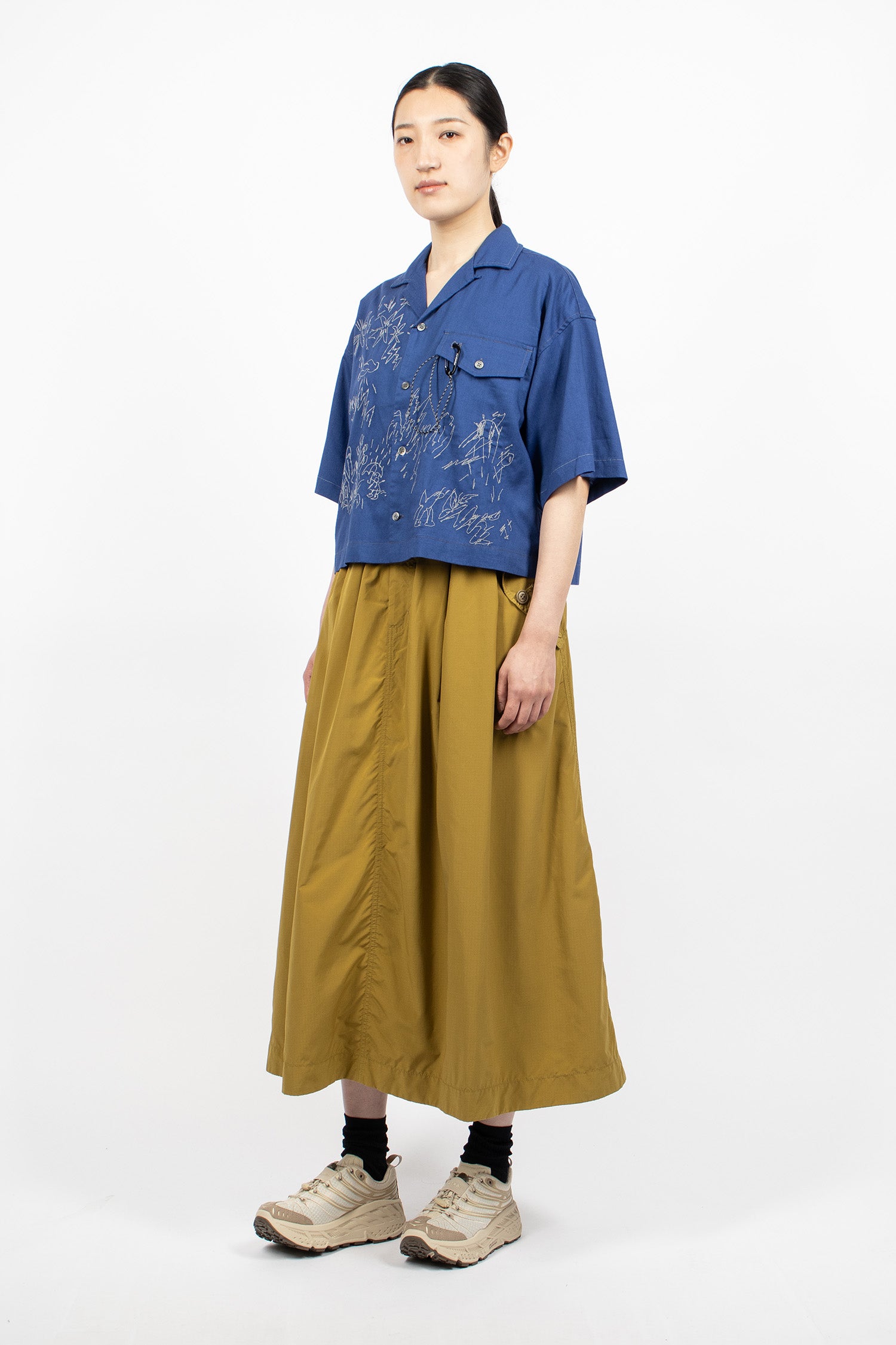 Oversized Cargo Skirt Yellow Olive