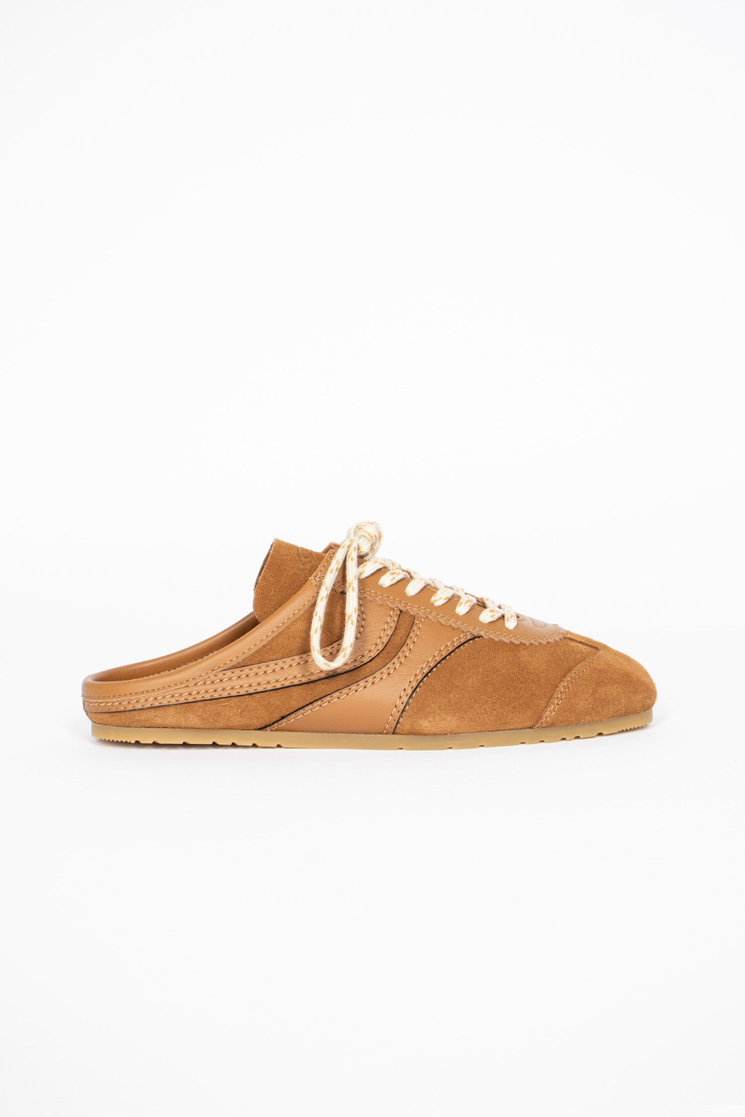 Marathon Suede Sneaker Mules Tan