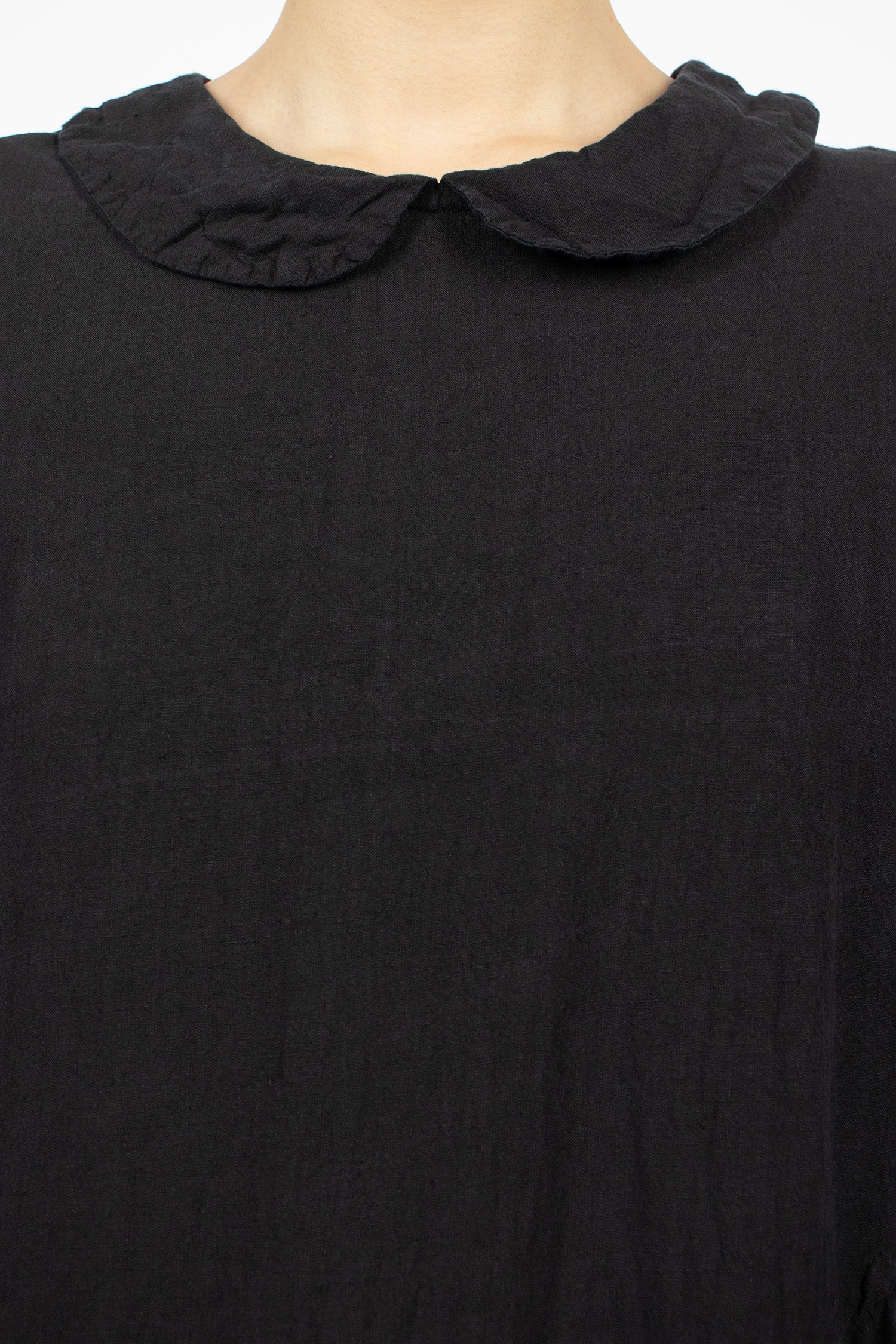 Spiral Linen Dress Navy