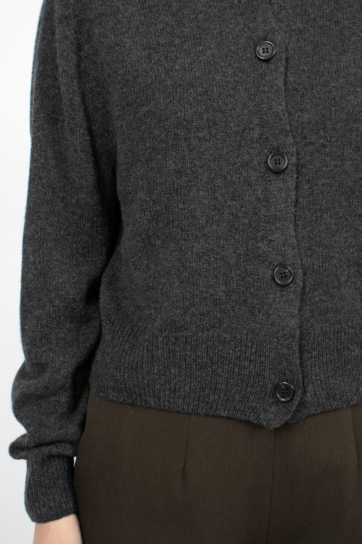 Crew Neck Cardigan Storm Grey