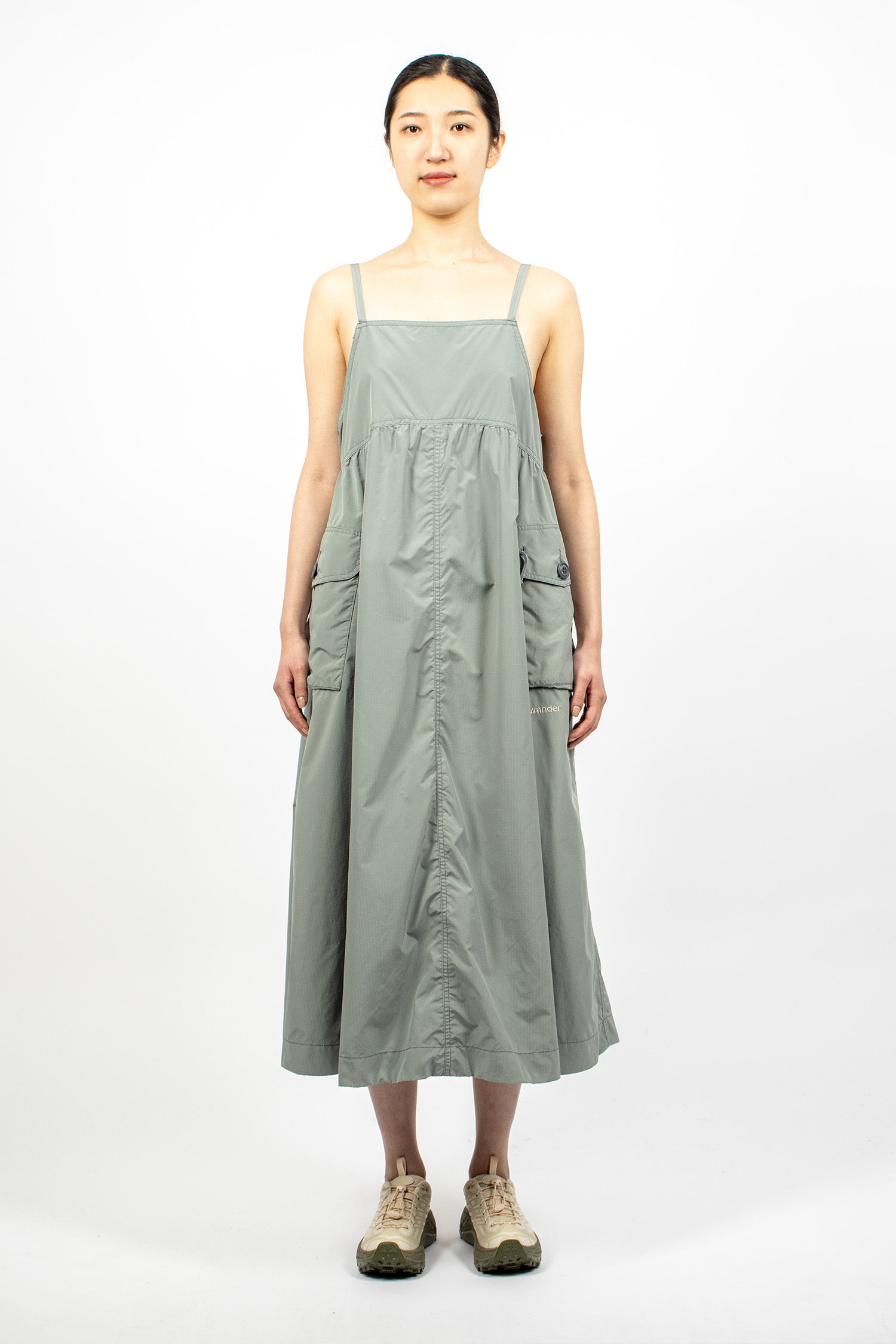 Oversized Cargo Dress Light Sage