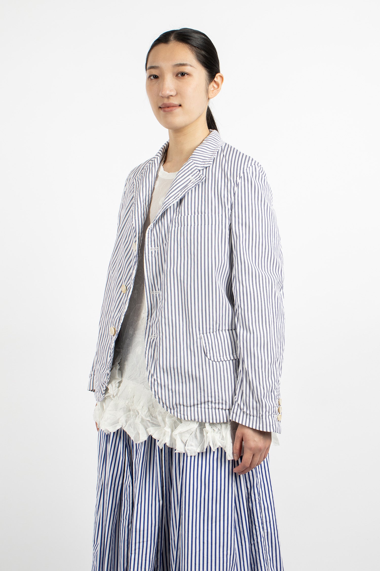 Stripe Blazer Jacket White/Navy/Sax