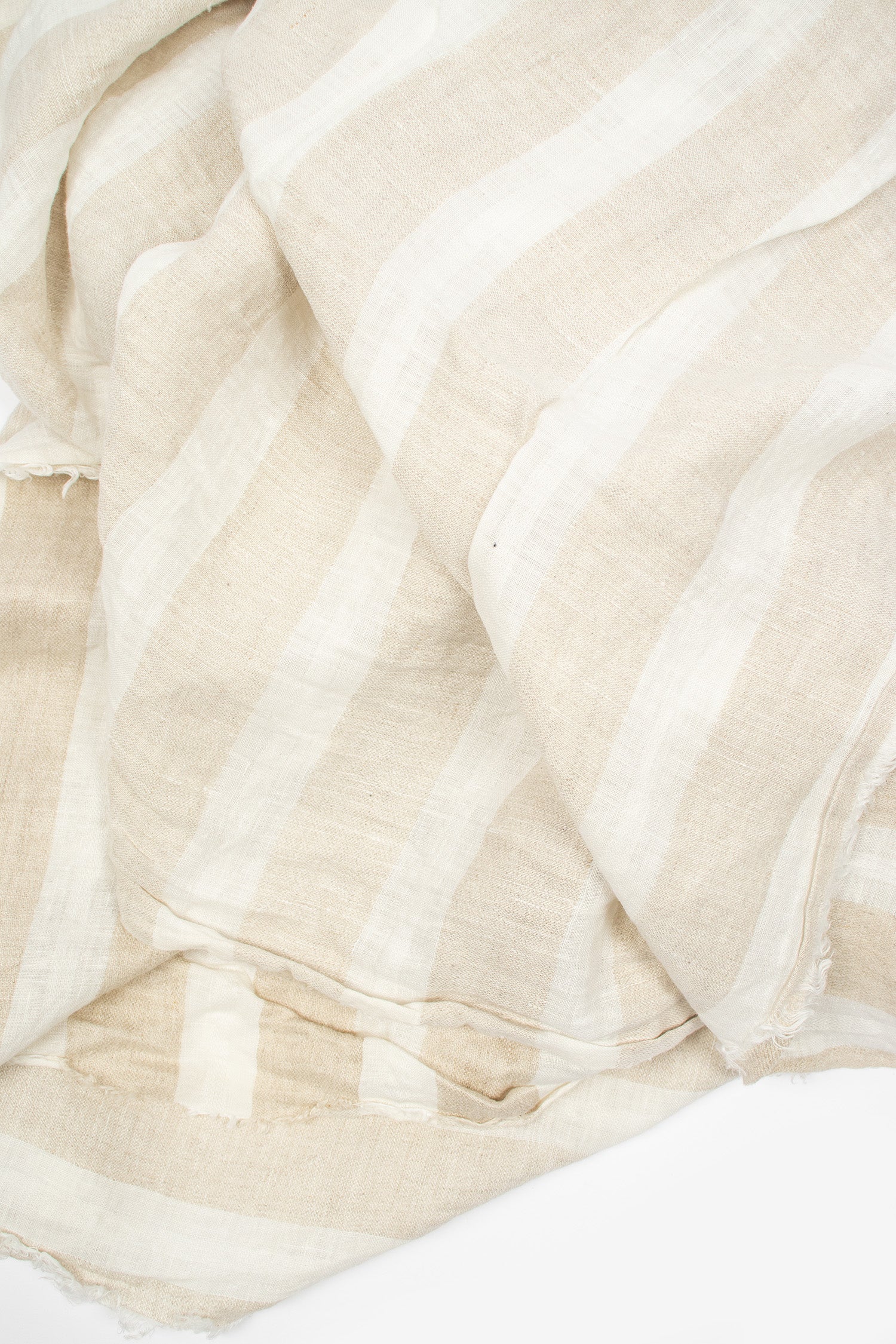 Square Linen Scarf Seltstripe Natural