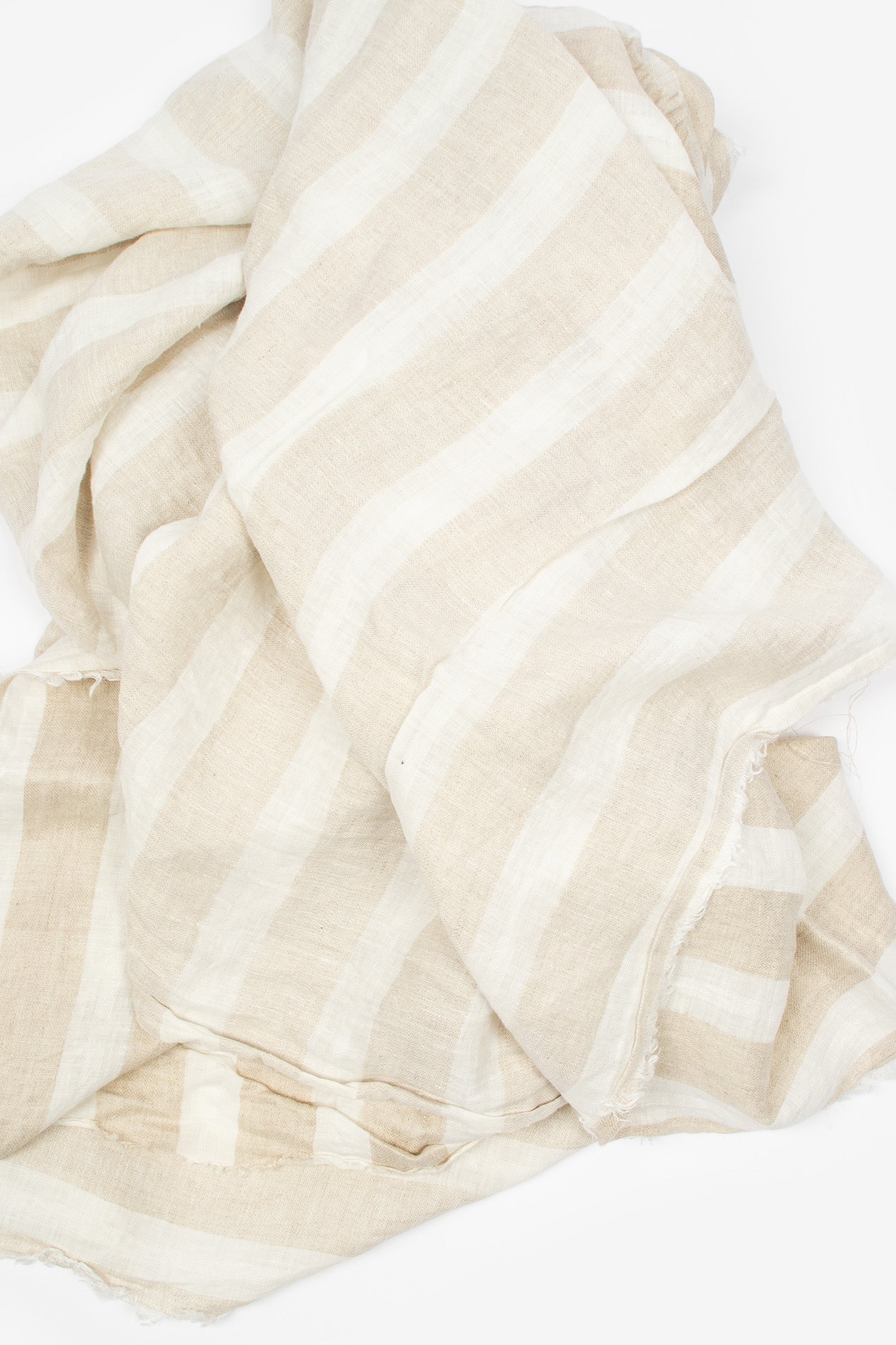 Square Linen Scarf Seltstripe Natural