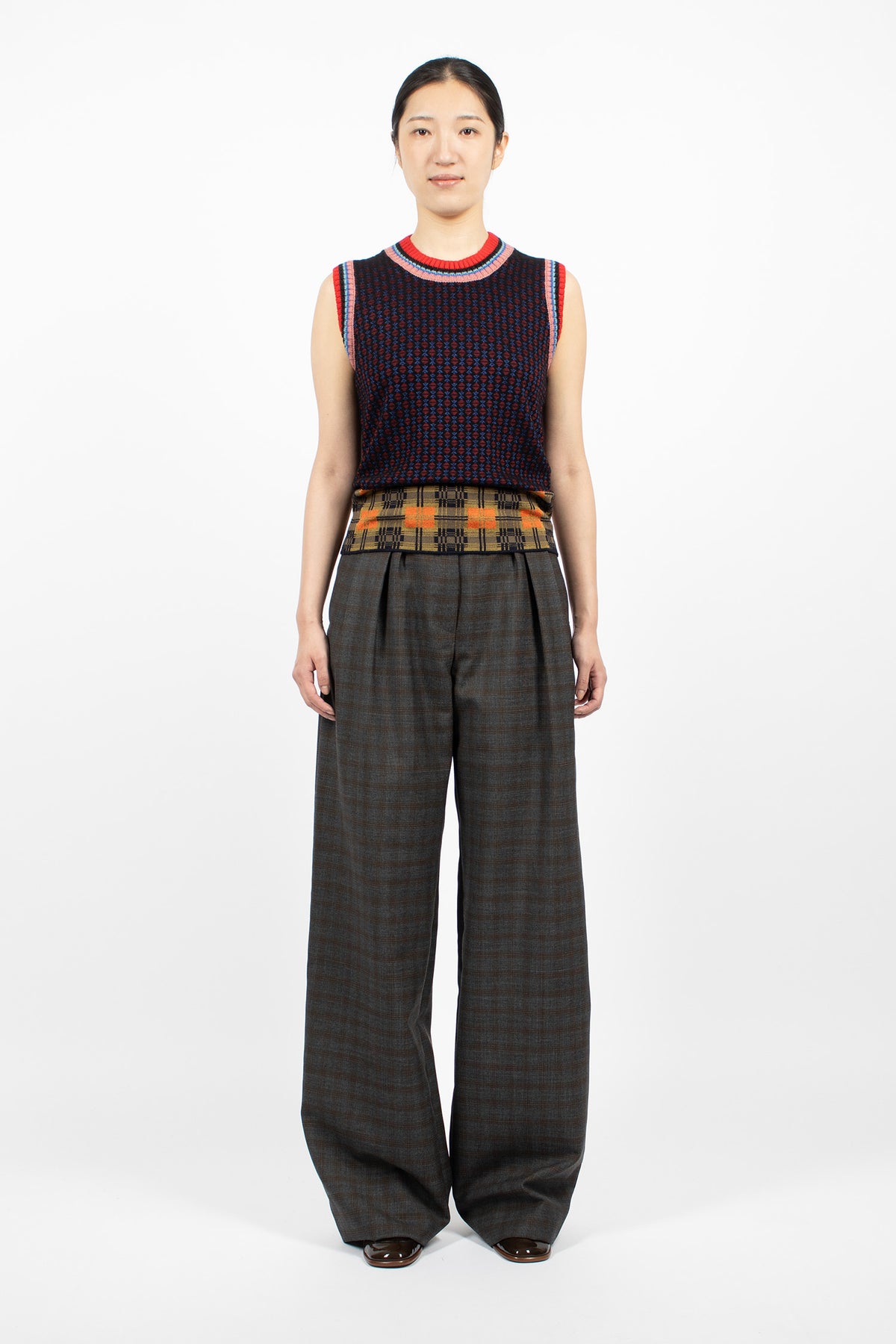 Jacquard Wool Vest Bordeaux