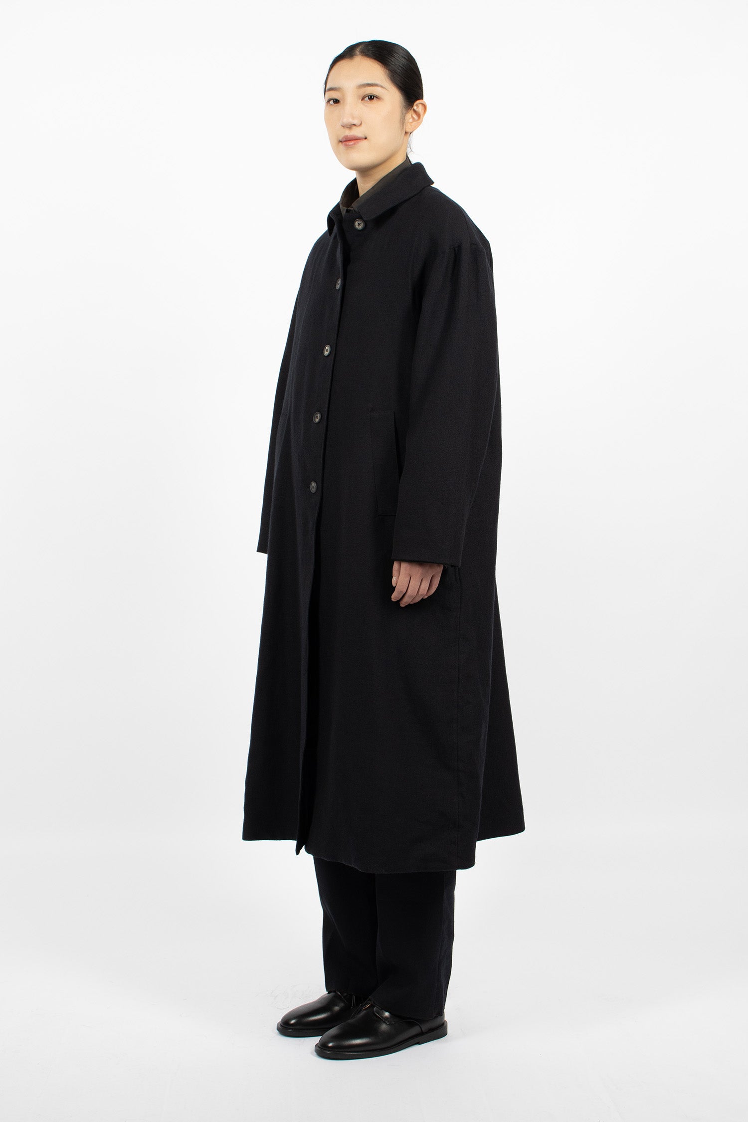 Tea Coat Black Navy