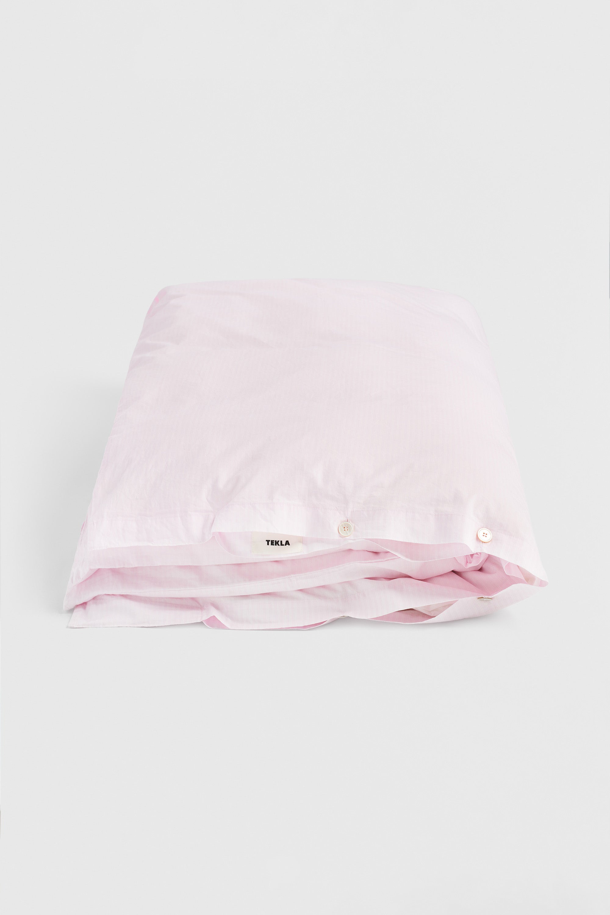 Percale King Duvet Cover Petal Pink Stripes