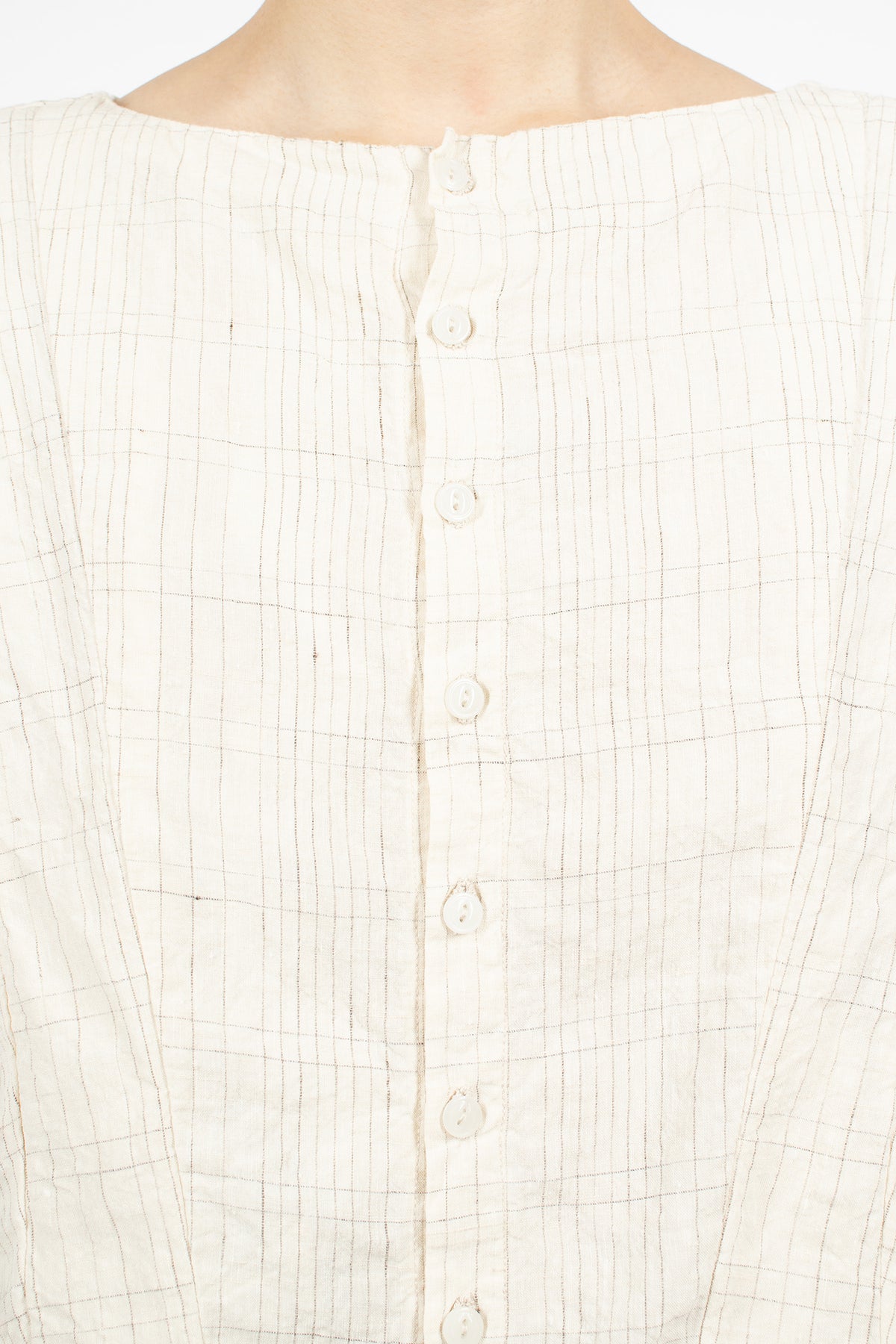 Hb Linen Blouse Silver Check