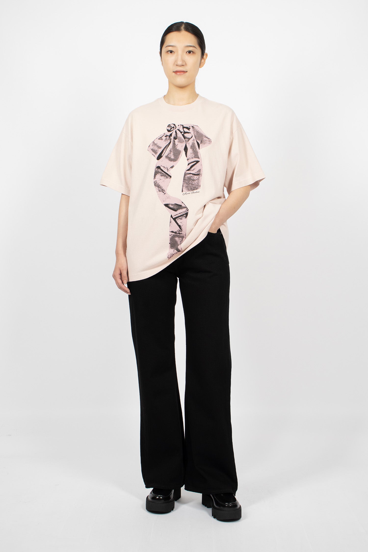 Printed Loose T-Shirt Violet Pink