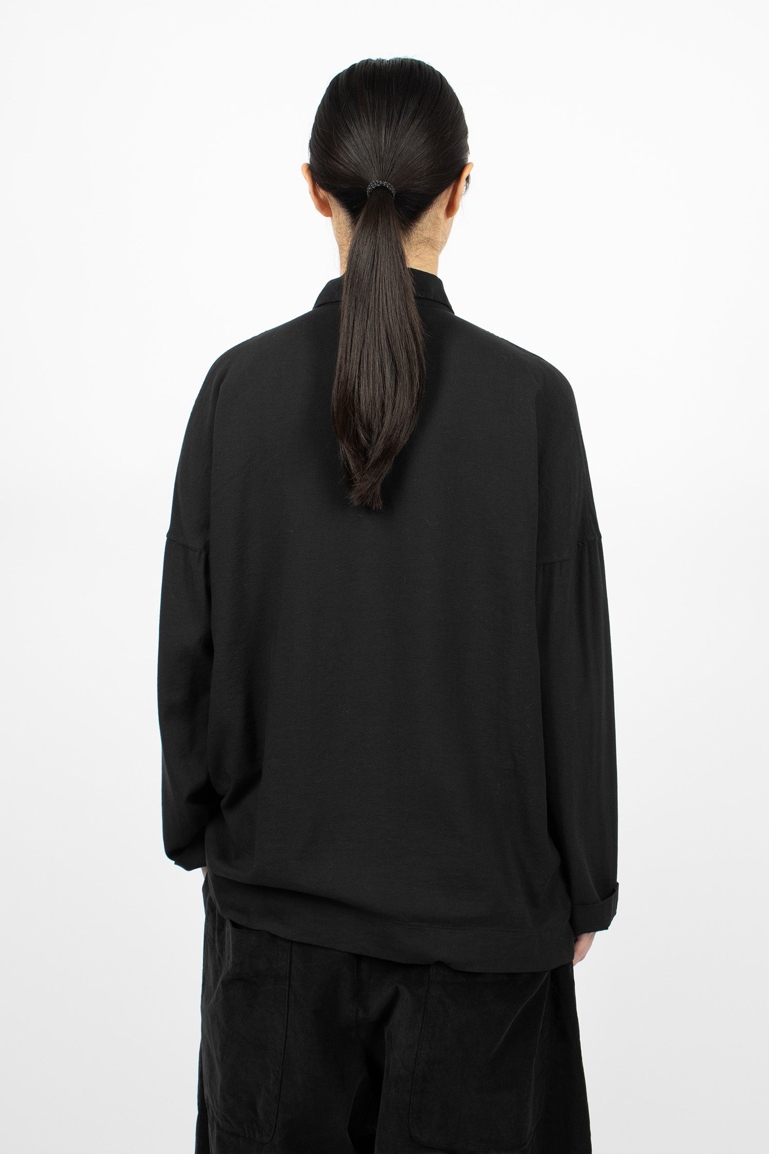 U1257 Unisex Collar Shirt Black