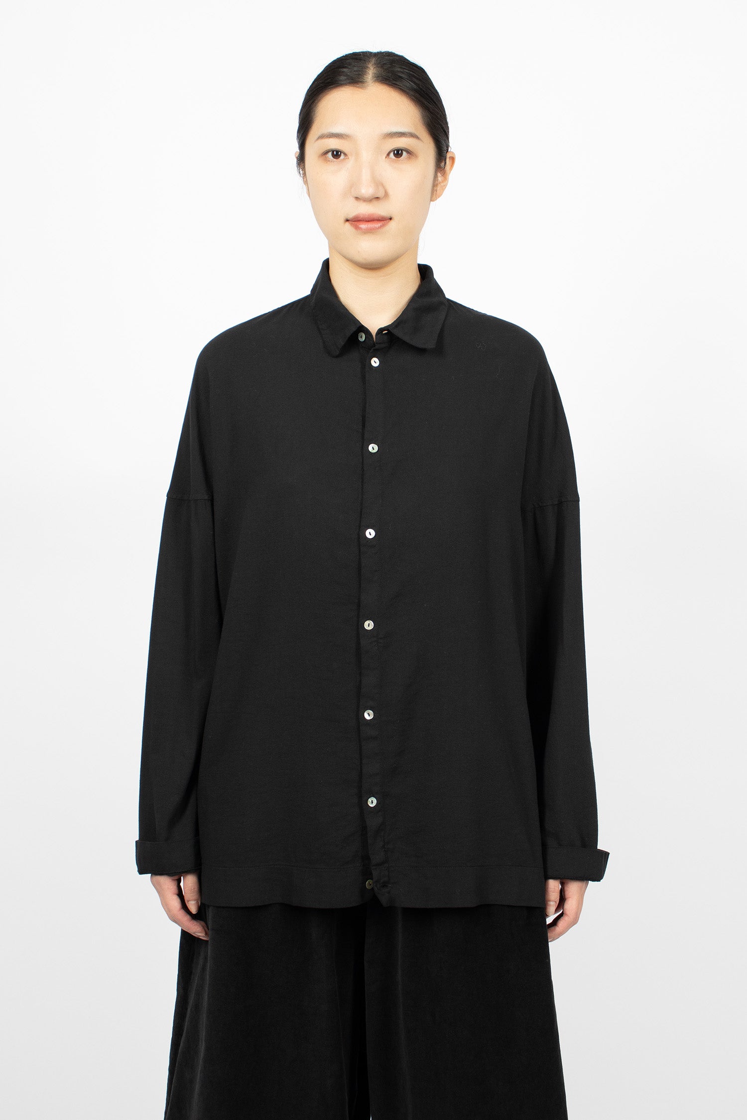 U1257 Unisex Collar Shirt Black