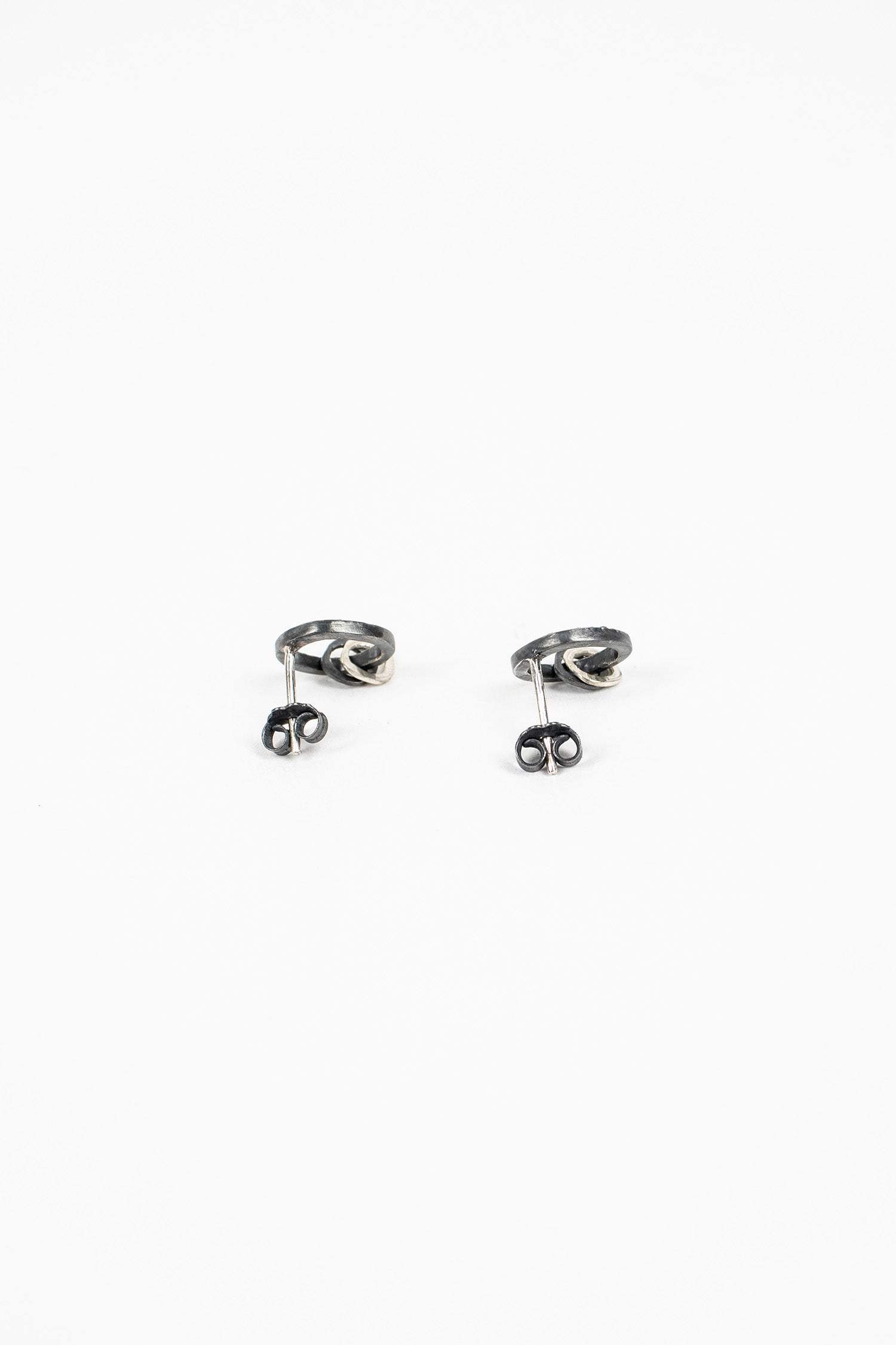 Unity Earrings Oxidised Silver/Icy Grey Diamond