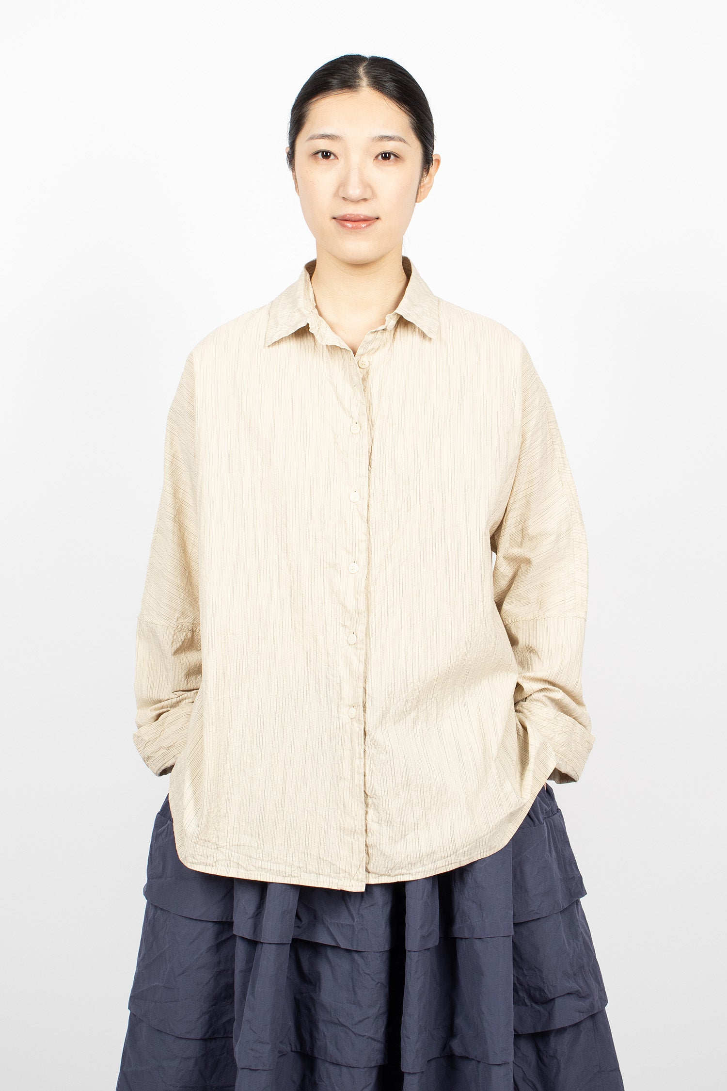 Waga LS Shirt Nat Stripe
