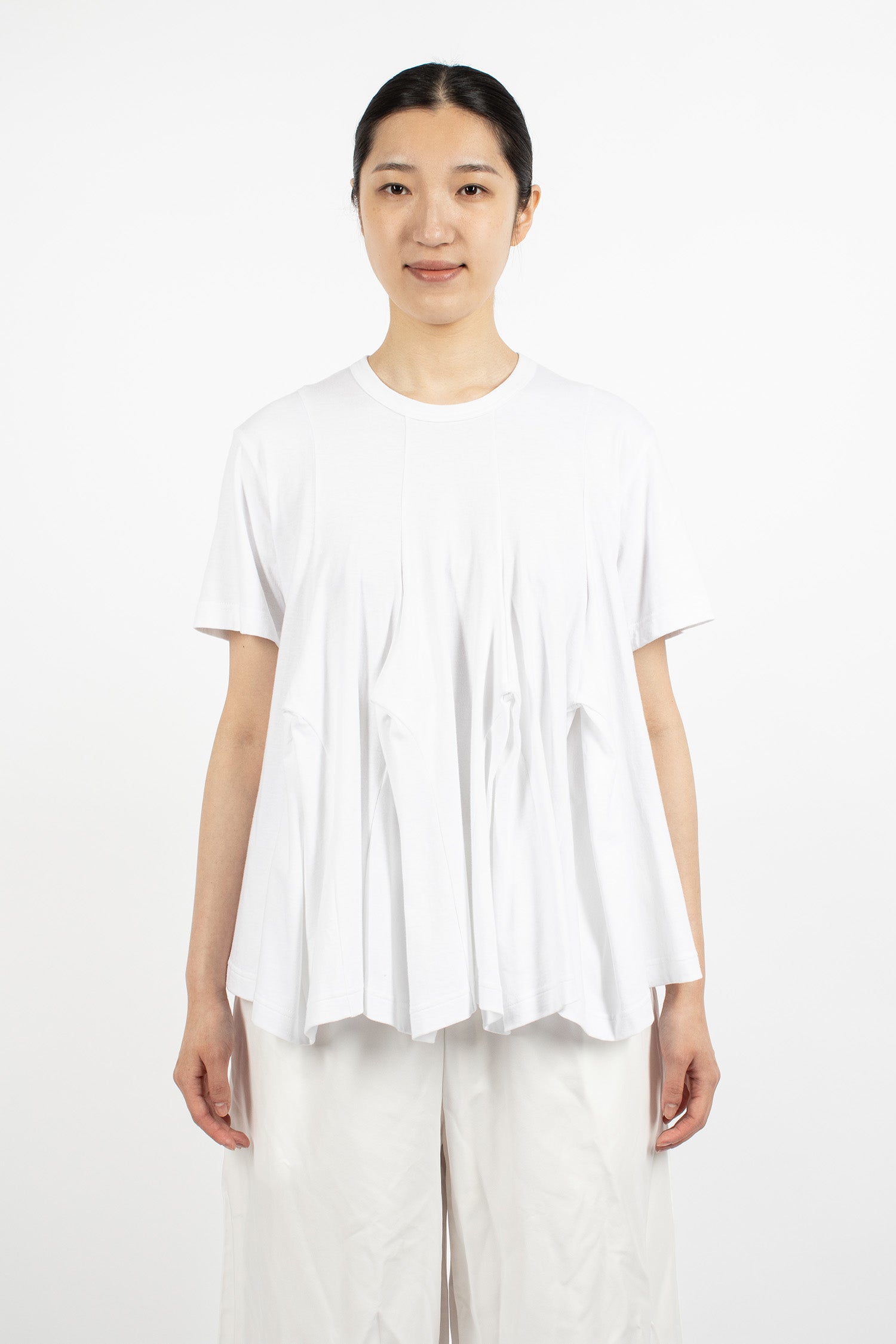 Panelled Jersey T-Shirt White