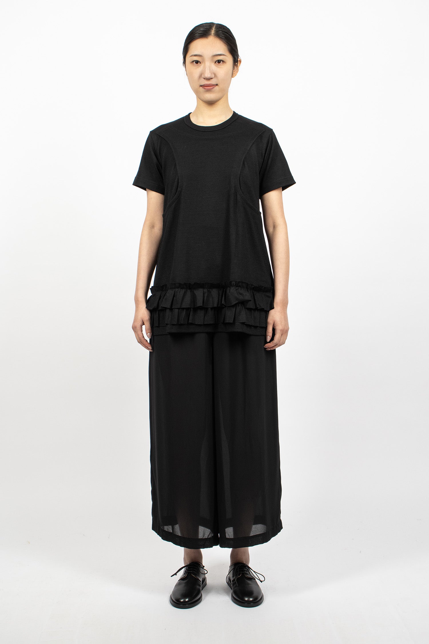 Sheer Wide Leg Pants Black