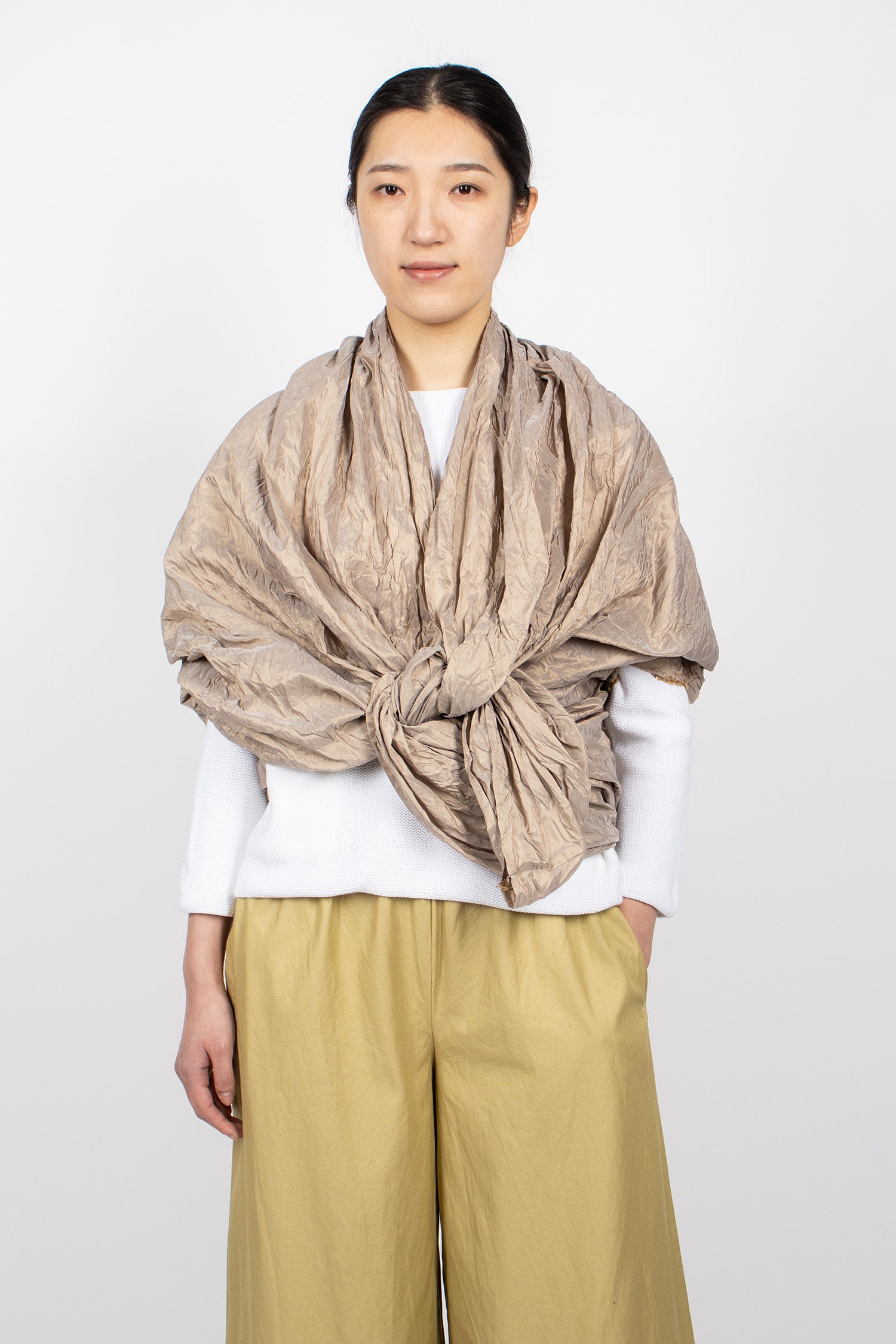 Wrap Washed Silk Shawl Natural