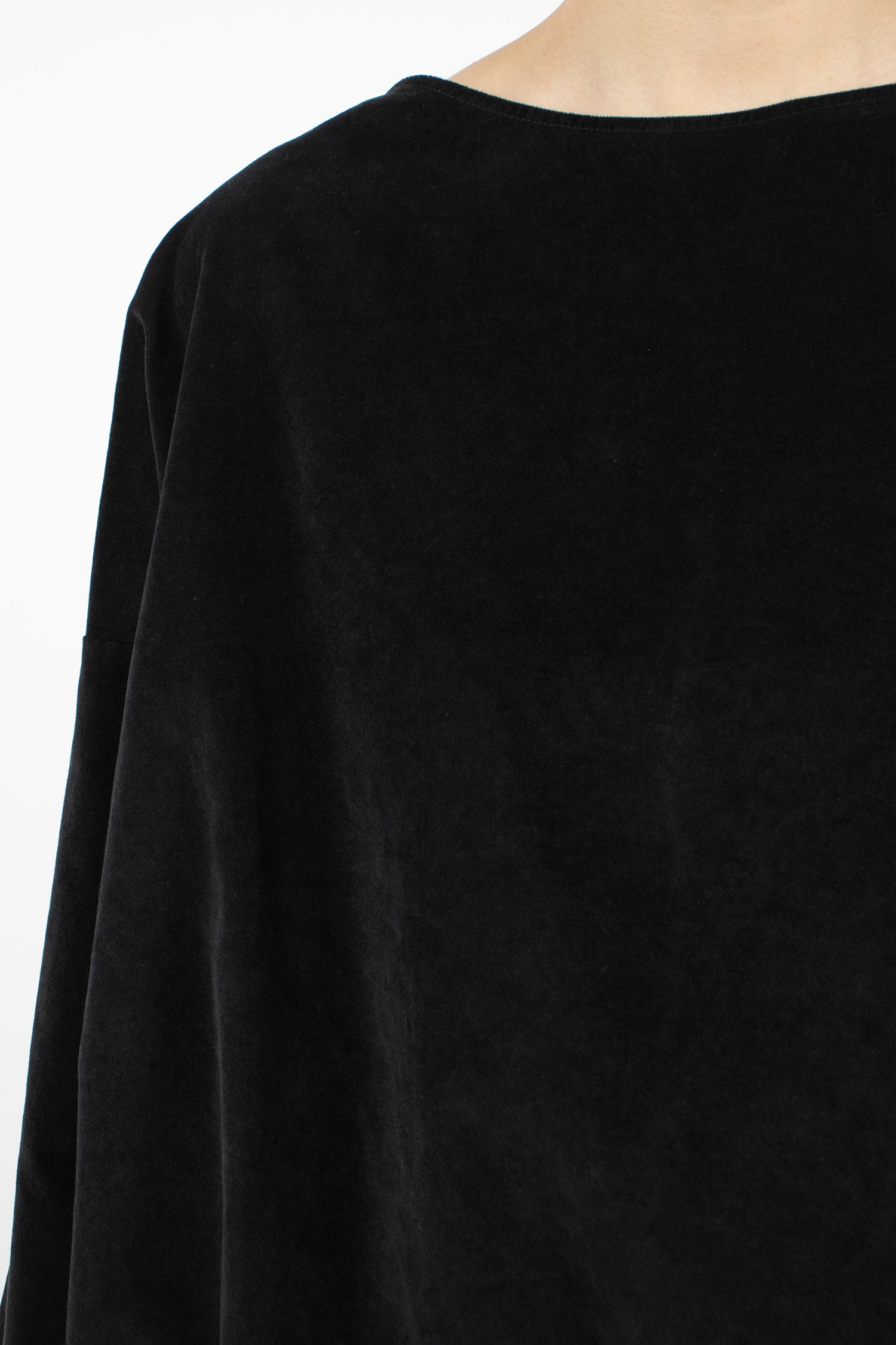 12167 Drawstring-Hem T-Shirt V Black