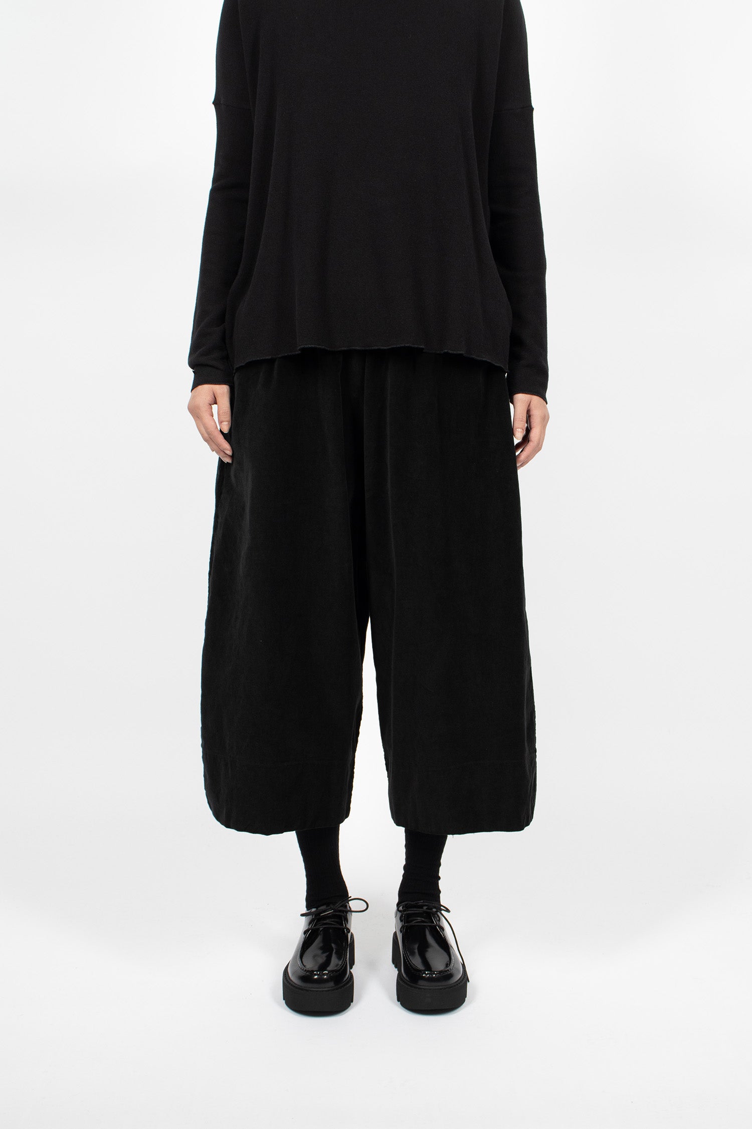 23_260 Velvet Wide Trousers Black