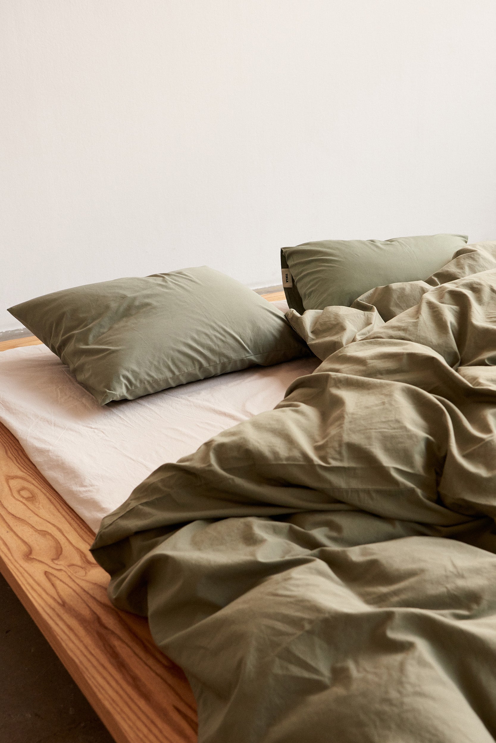 Percale King Duvet Olive Green