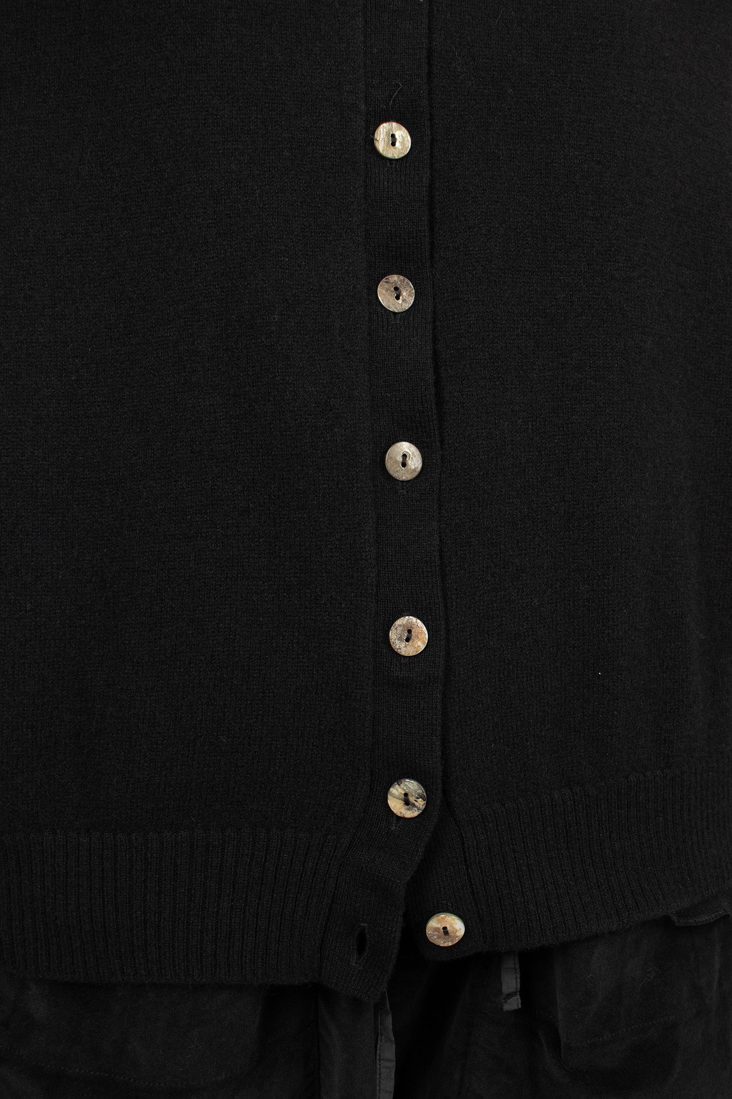 4434 Cashmere Open Vest Black