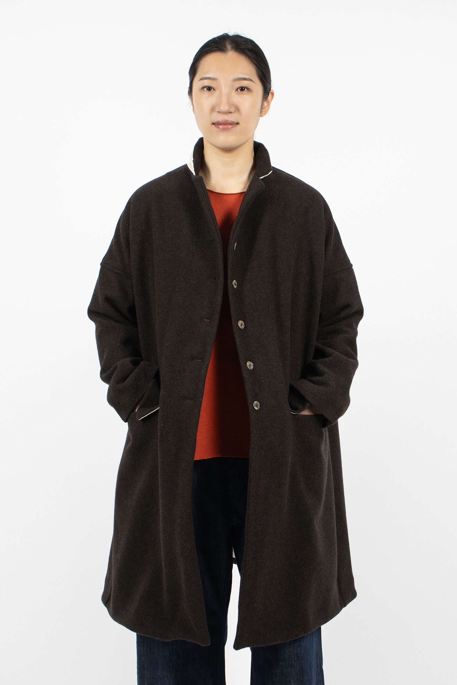 UP#U4567 Upcycled Easy Coat Brown Wool