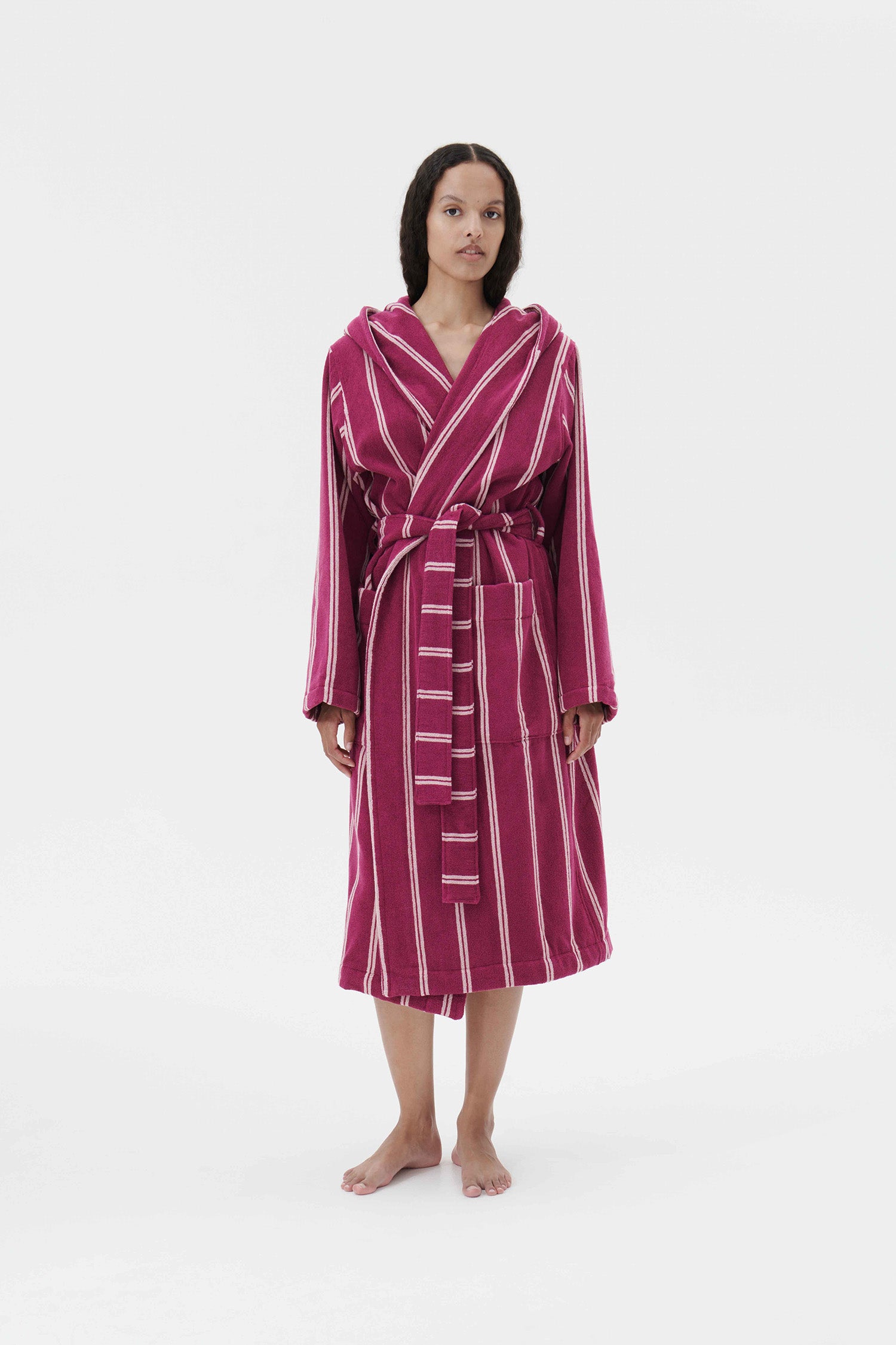 Hooded Bathrobe Venice Stripe