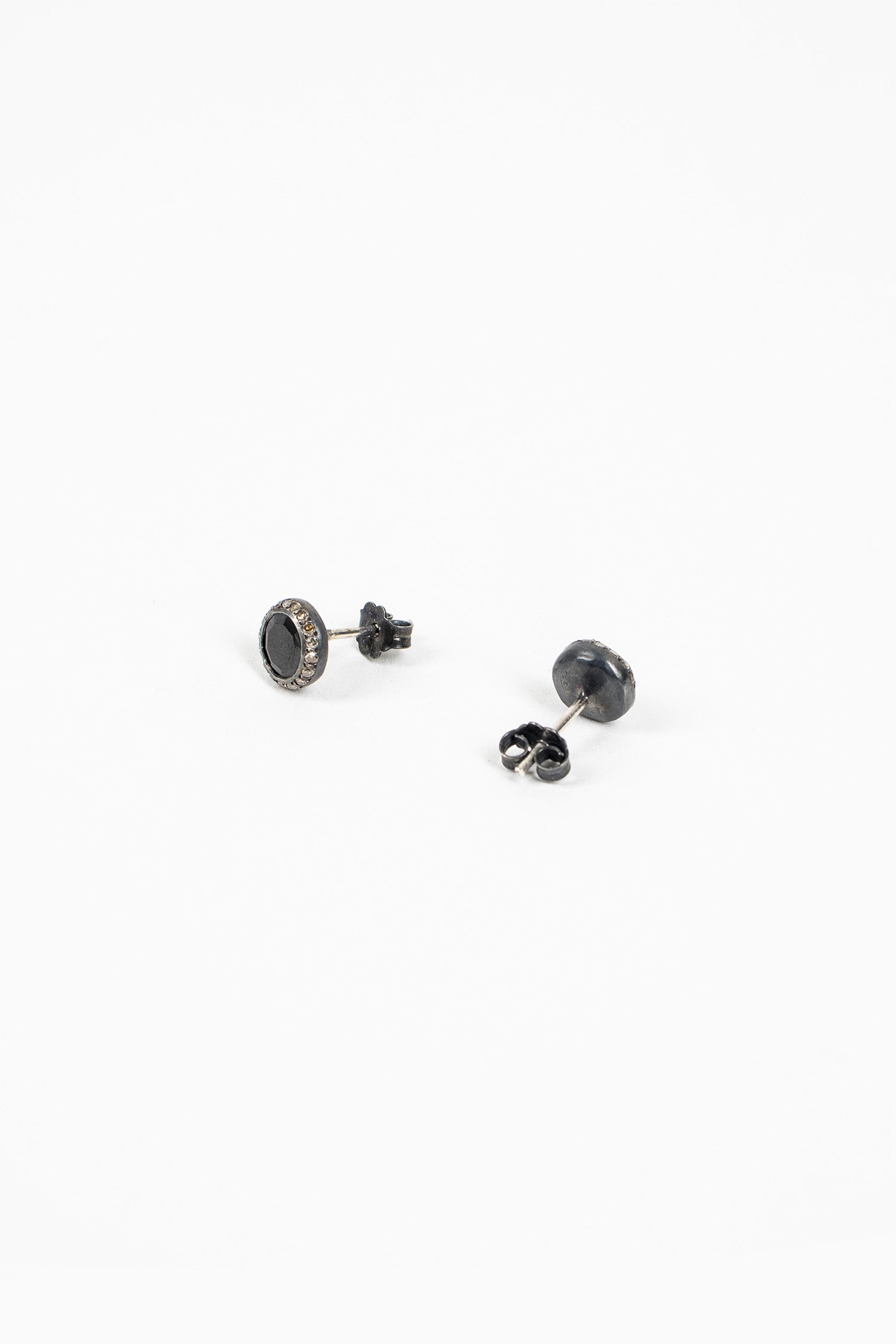 Belquis Stud Earrings Black Spinel/Cognac Diamond