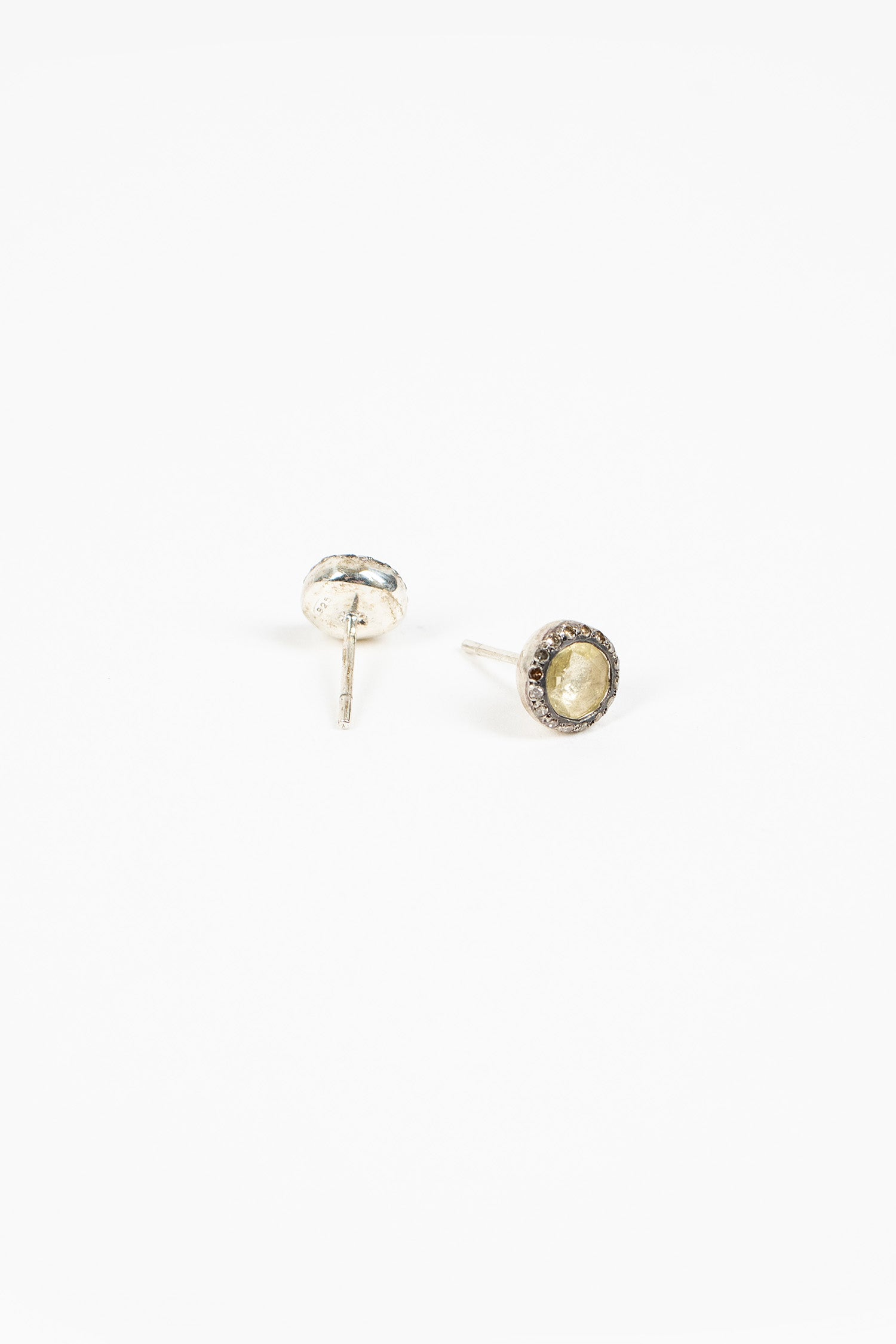 Belquis Stud Earrings Lemon Quartz/Cognac Diamond
