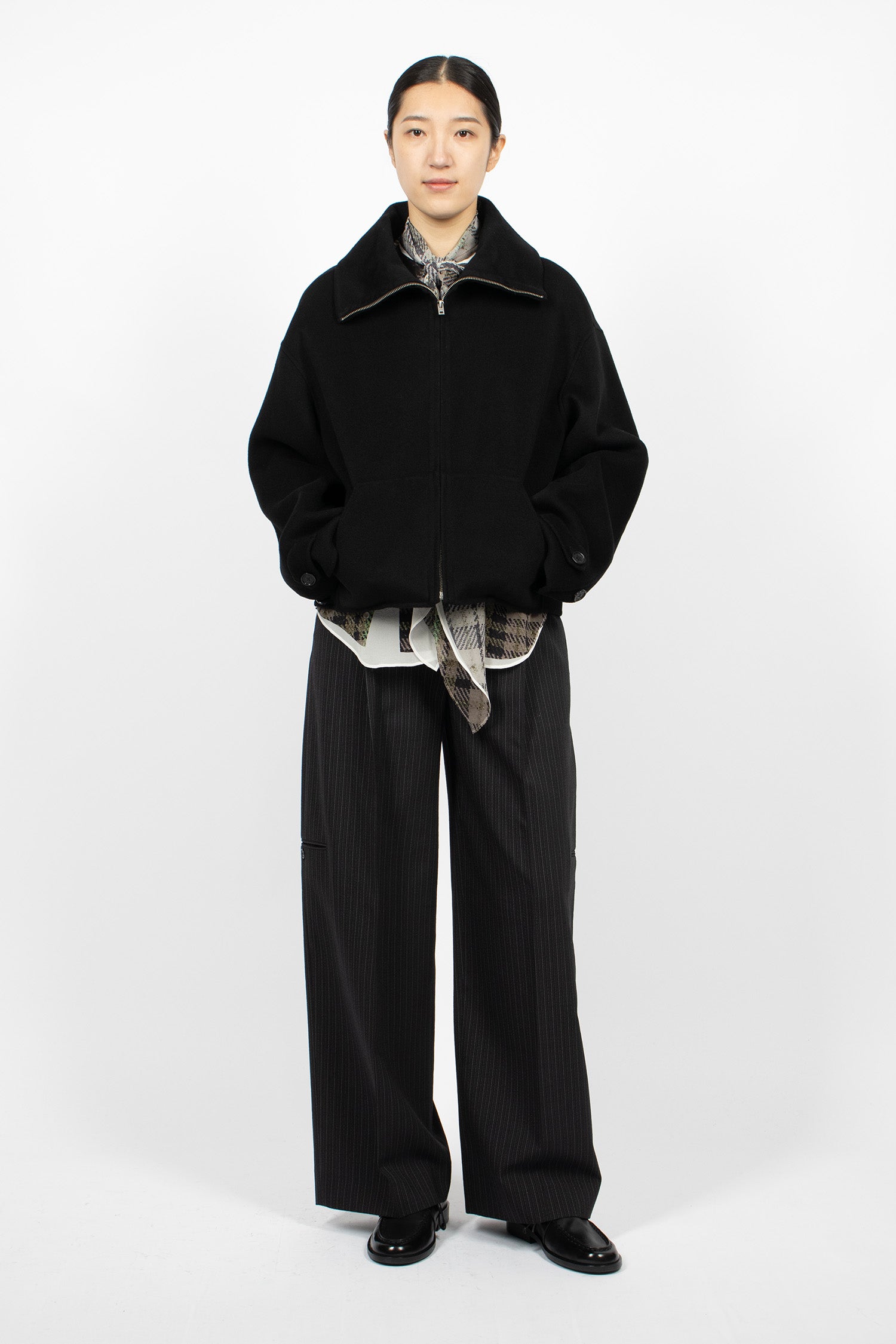 Wool Zip Jacket Black