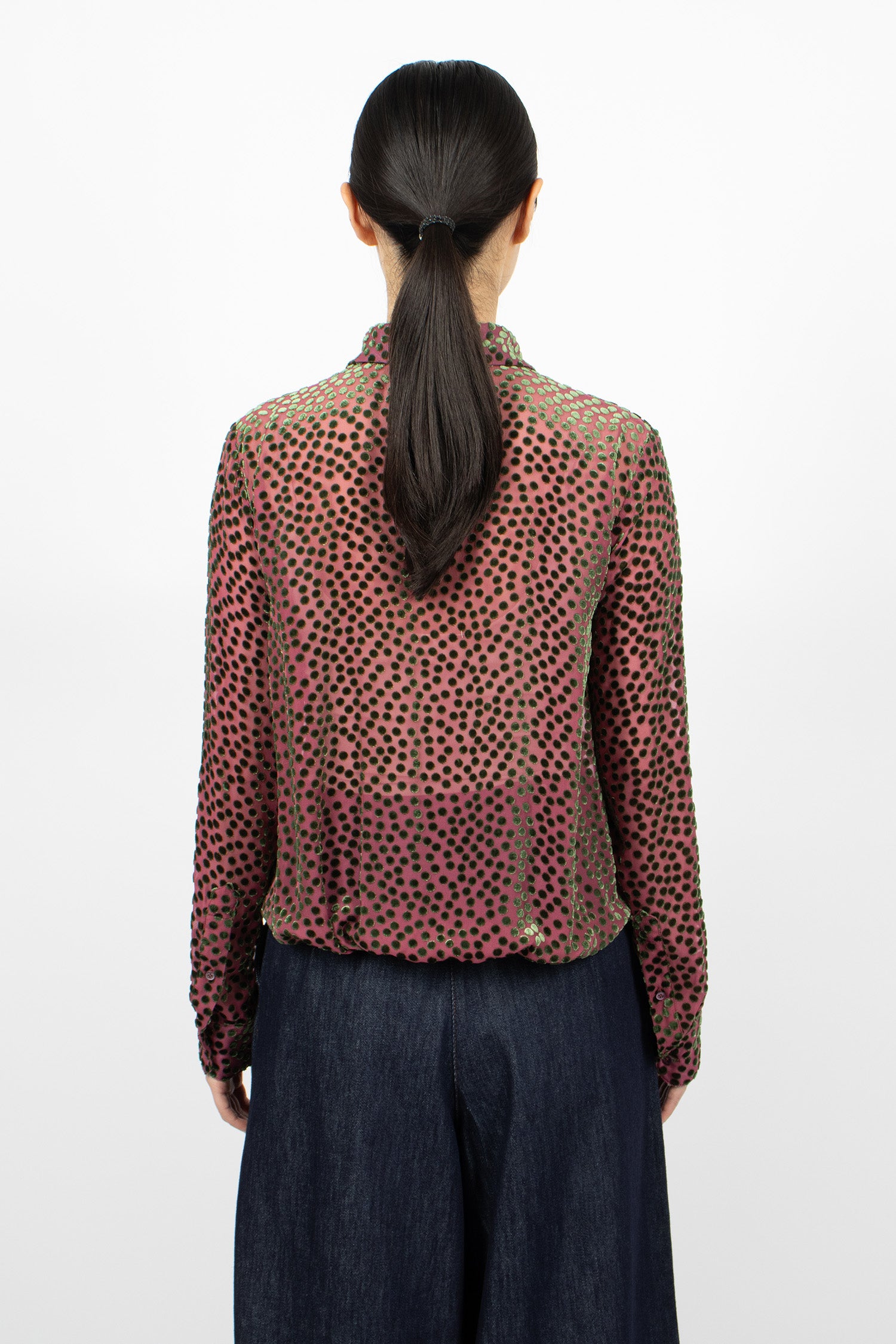 Devoré Wrap Shirt Dark Pink