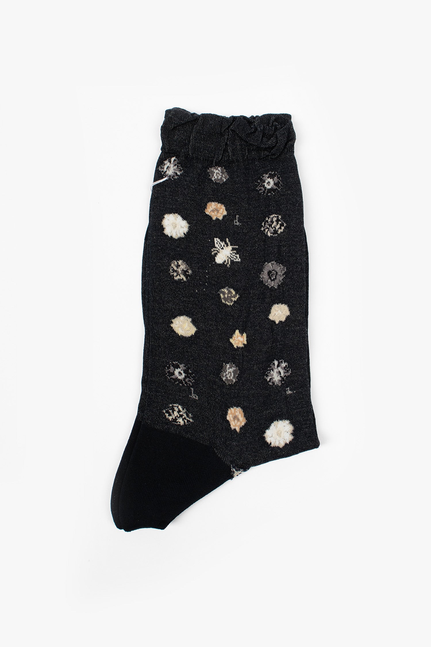 AM-800 Polka Flower Socks Black