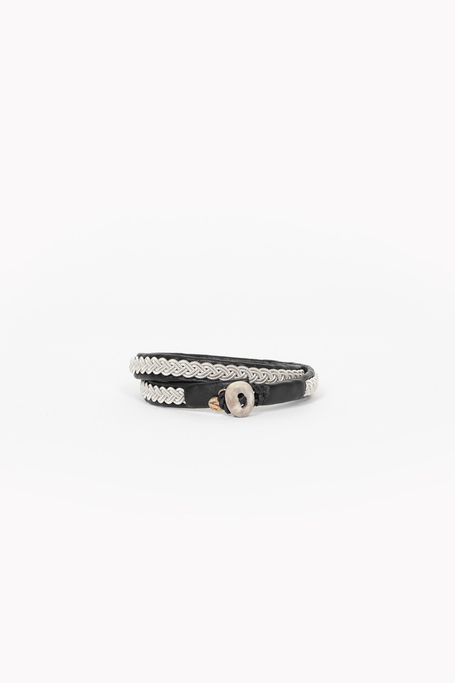 Black Hide A Double Wrap Bracelet 2