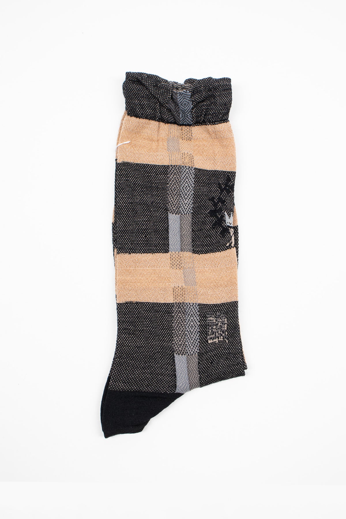 AM-824 Darning Check Socks Black
