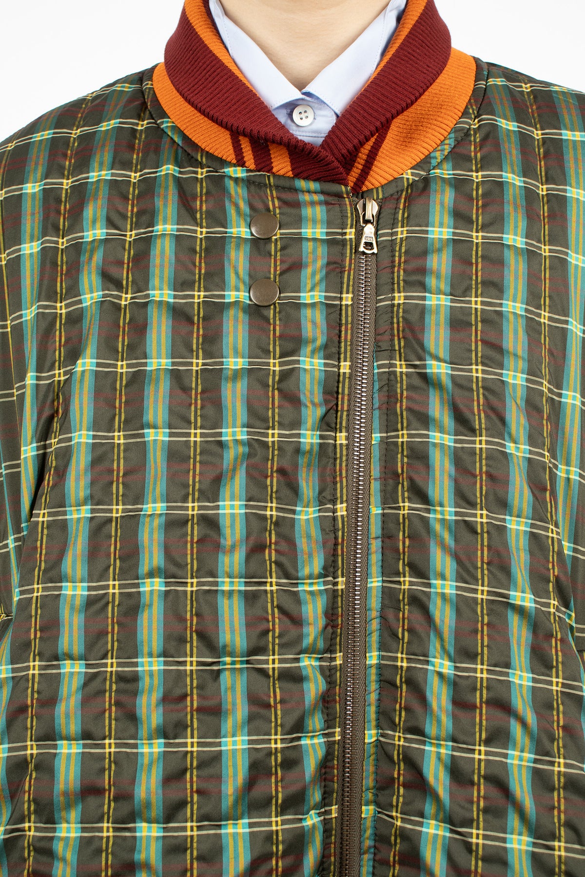Padded Check Bomber Khaki