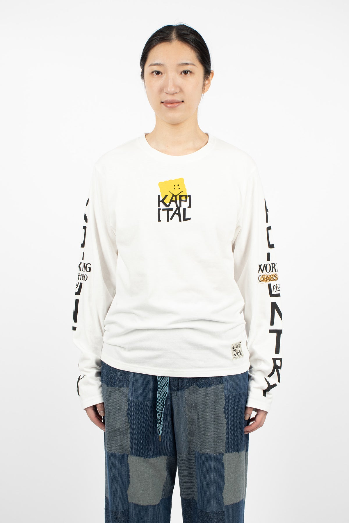 Jersey Peckish Kap L/S T-Shirt White/Yellow