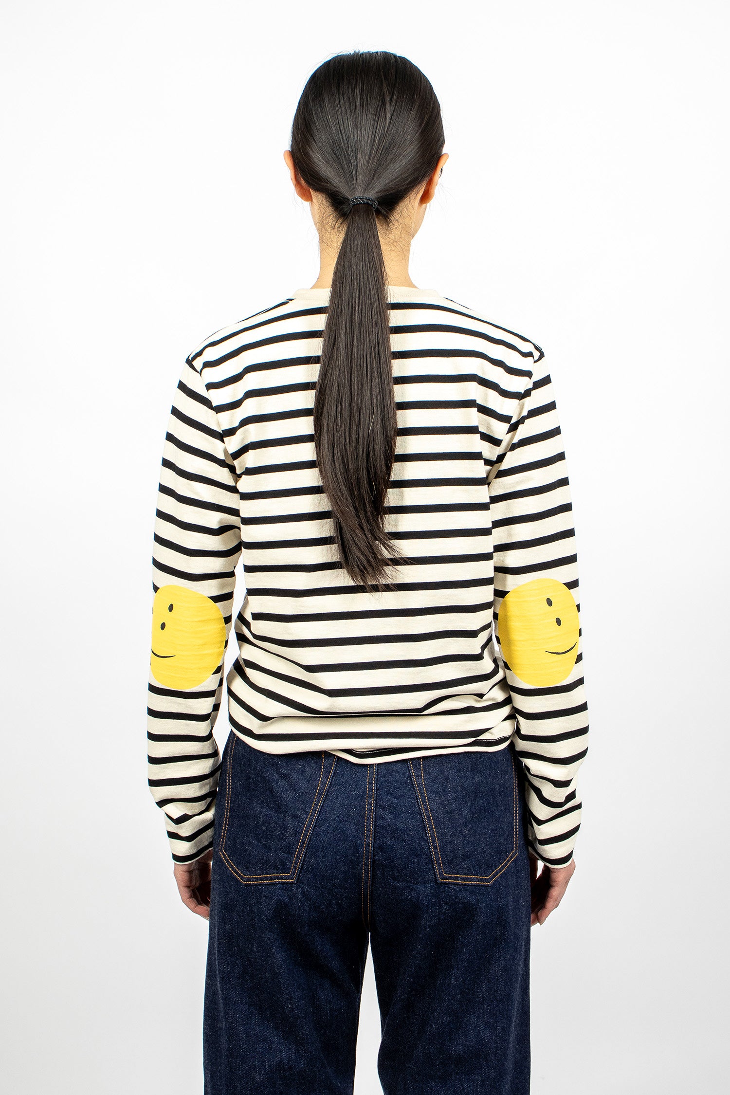 Rainbowy Stripe LS T-Shirt Ecru/Black