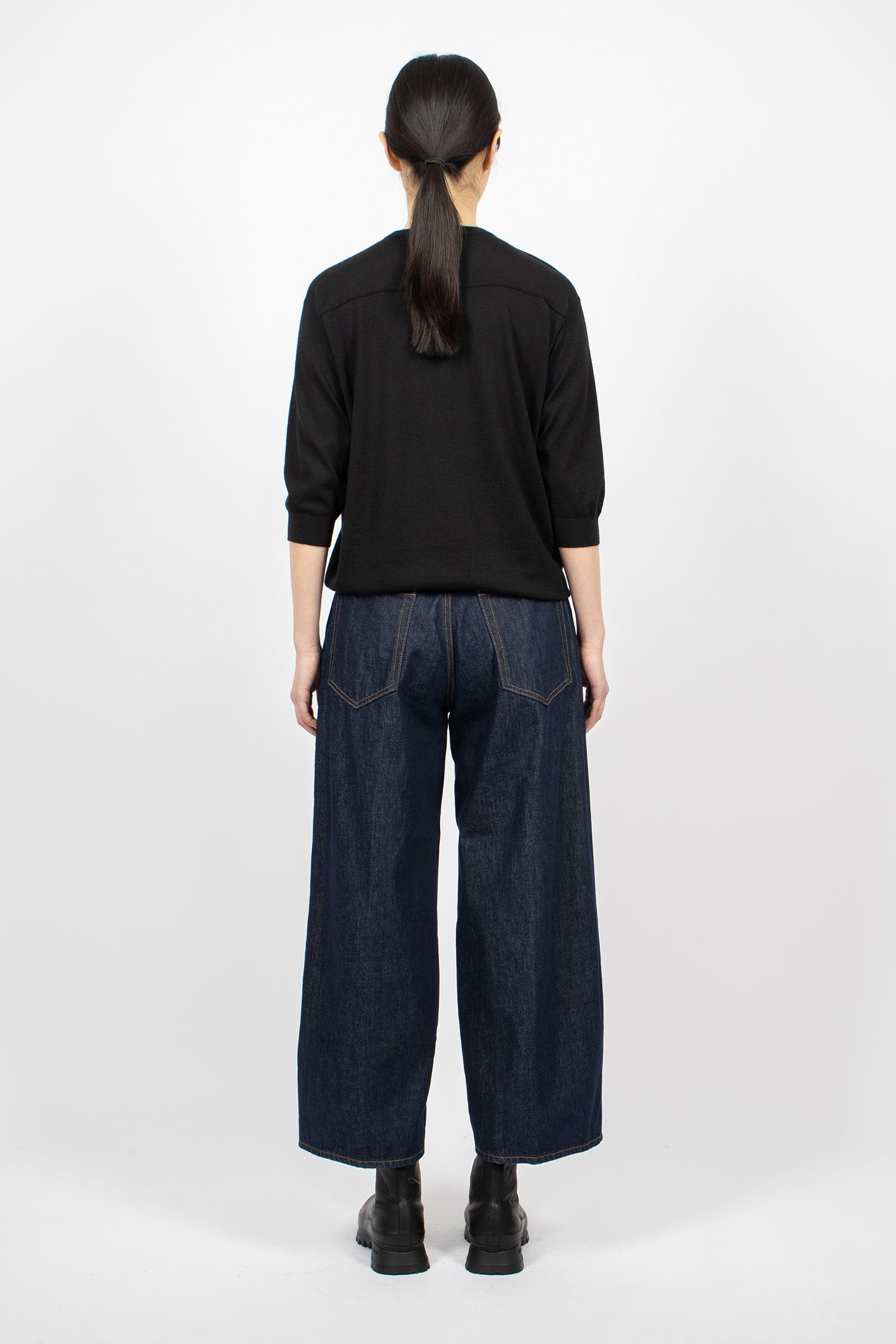 Cropped Roomy Jeans Rinsed Raw