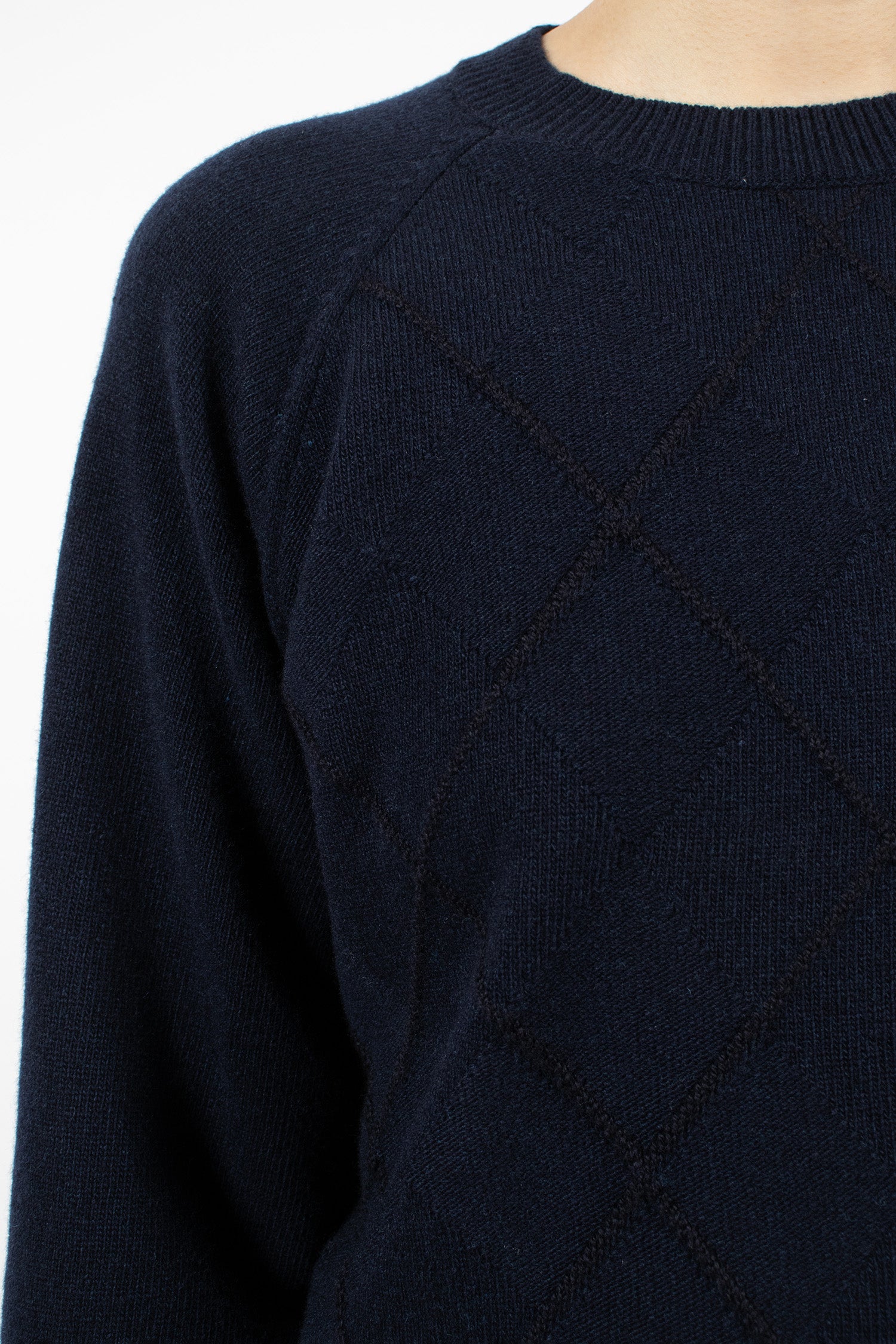 Textured Argyle Jumper Navy