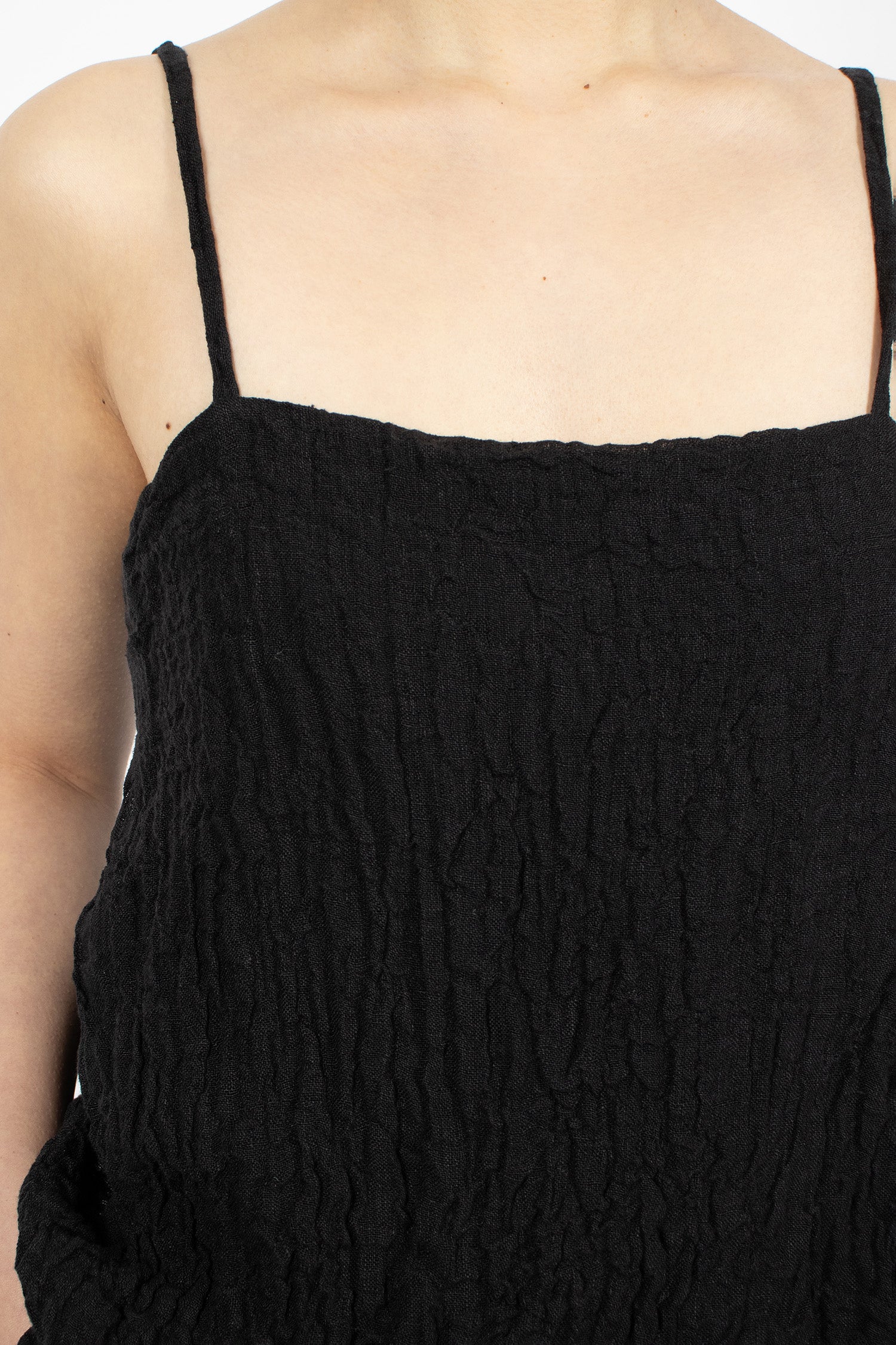 Reversible Double-Layered Slip Dress Black